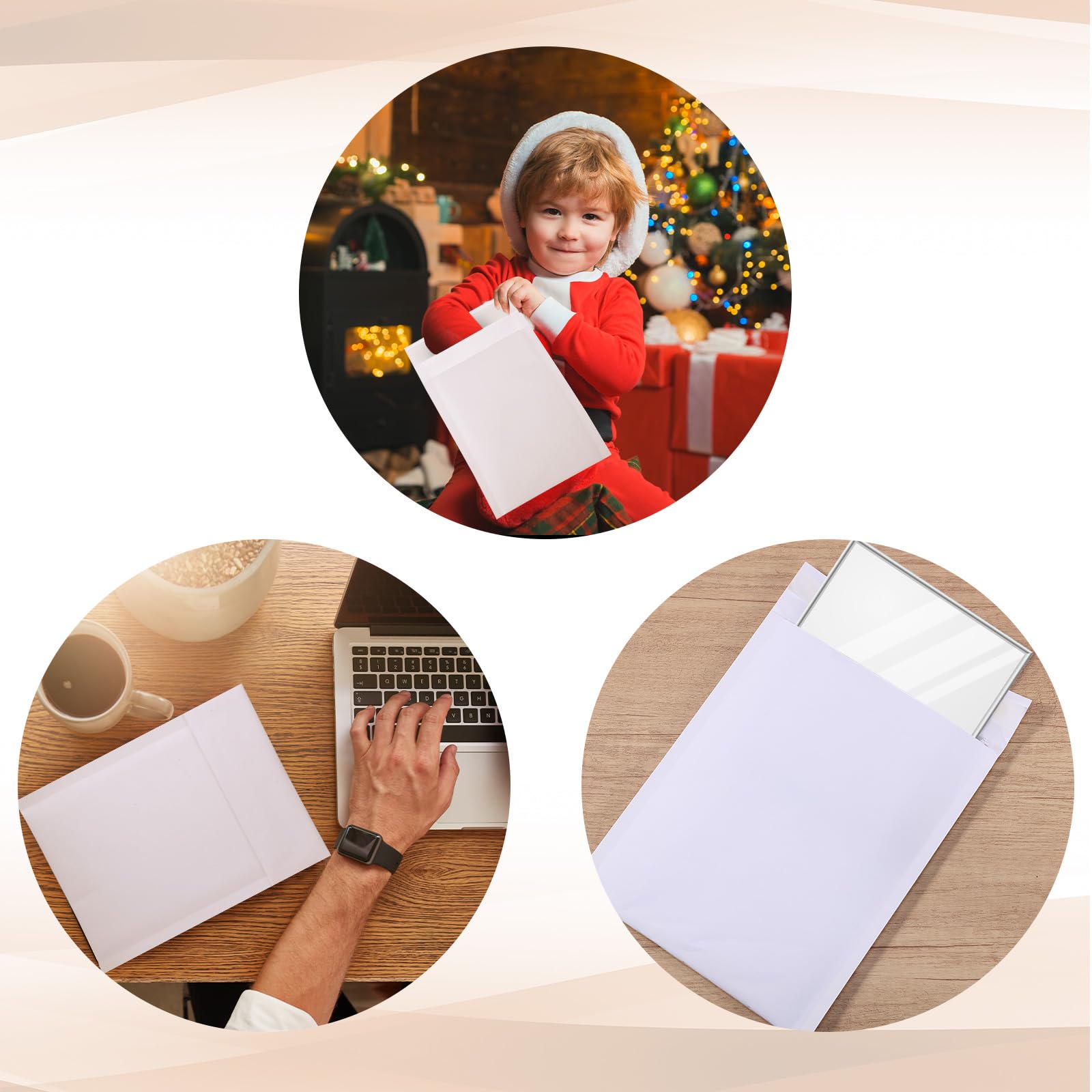 100 sobres de burbujas de papel estraza de 3 tamaños, sobres acolchados de burbujas, sobres de polietileno de estraza, sobres de envío con forro de burbujas, bolsas de burbujas para envío de