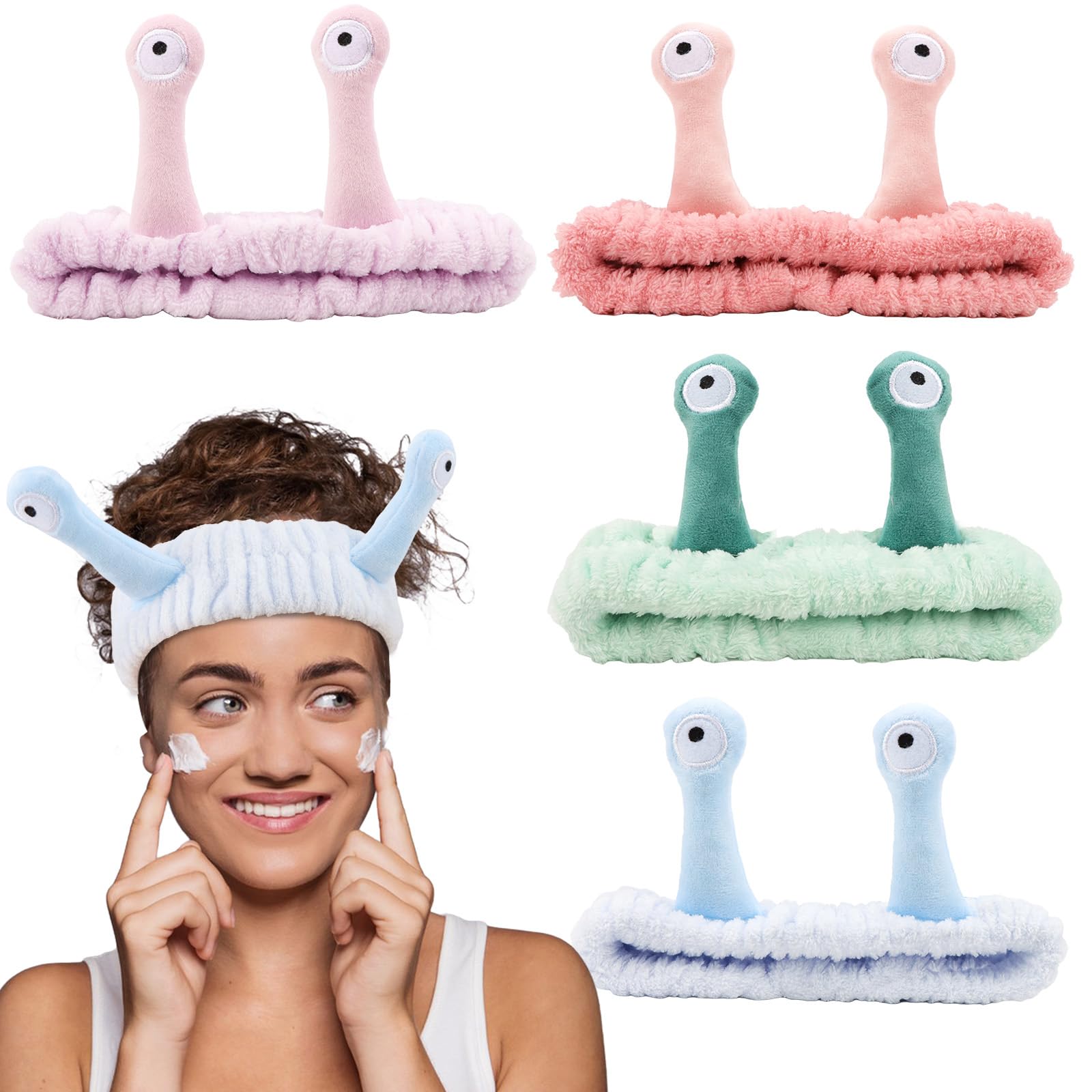 Canitor Snail Spa Headband Makeup Skincare Headband for Washing Face Small Cute Fun Funny Gifts Weird Stuff for Young Adult Women Teen Girl Self Skin