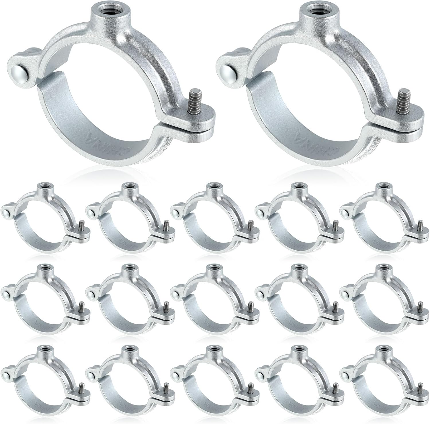 20 Pack 1-1/2" Galvanized Split Ring Pipe Hangers for 3/8" Threaded Rod - Plumbing HVAC Wall Ceiling Mount Brackets
