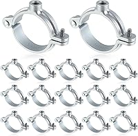20 Pack 1-1/2" Galvanized Split Ring Pipe Hangers for 3/8" Threaded Rod - Plumbing HVAC Wall Ceiling Mount Brackets
