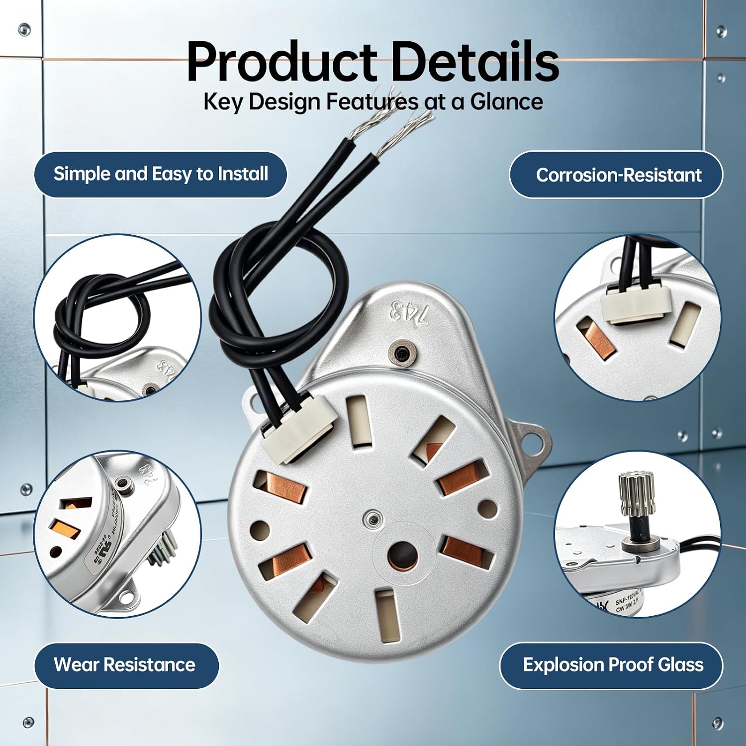 18743 Timer Motor Compatible with Fleck Control Valve 5600 2500 2510 2750 9000 9100 9500 3200 3210, Control Valve Timer Motor Replace 18743 18743-1 18743-2 13400 13944