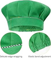 Vista 2 de SUNLAND Juego de delantal y gorro para niños, delantal de chef para niños para cocinar, hornear y pintar Verde