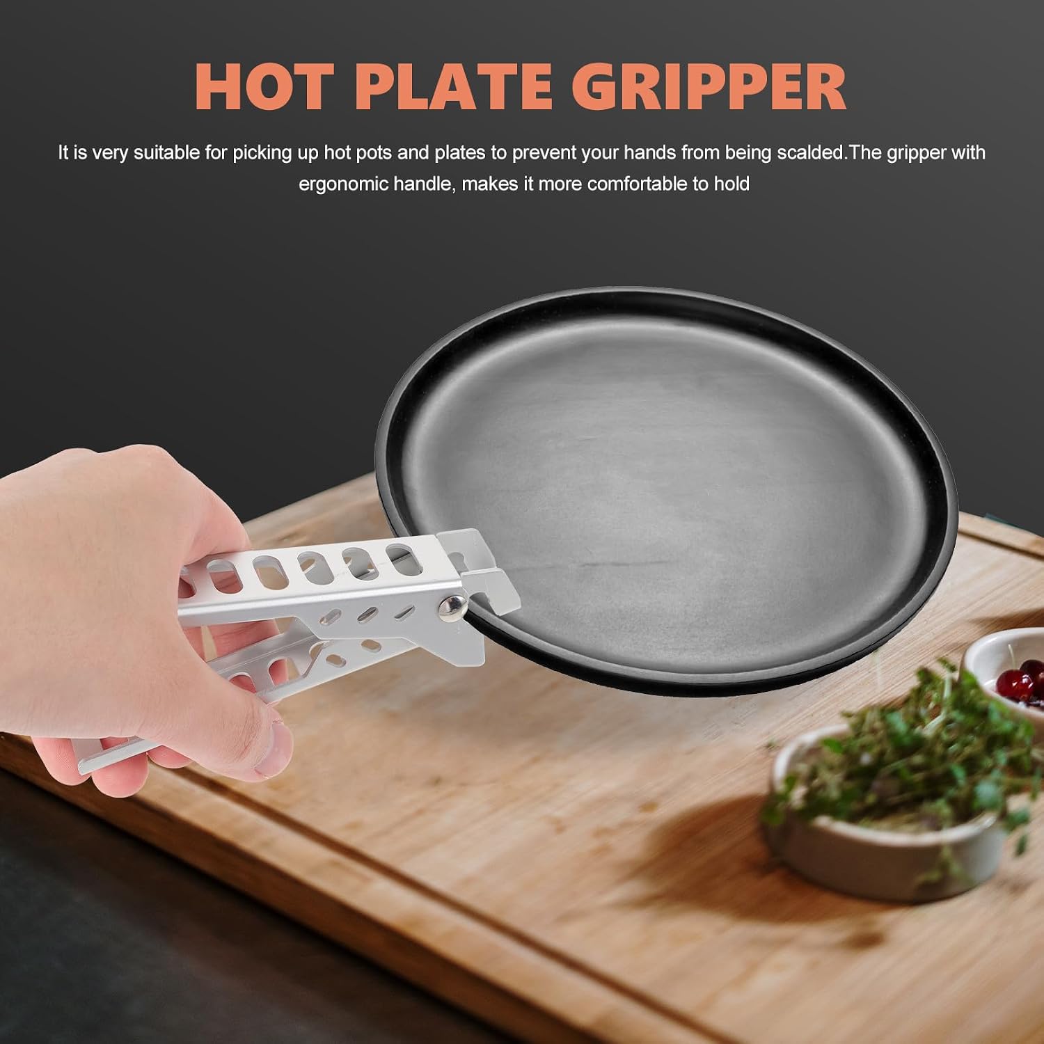 Kichvoe Aluminum Alloy Pan Clamp and Baking Plate Clamp Hot Plate Gripper Anti-scald Cookware Holder Portable Kitchen Utensil for Outdoor Cooking and Microwave Use