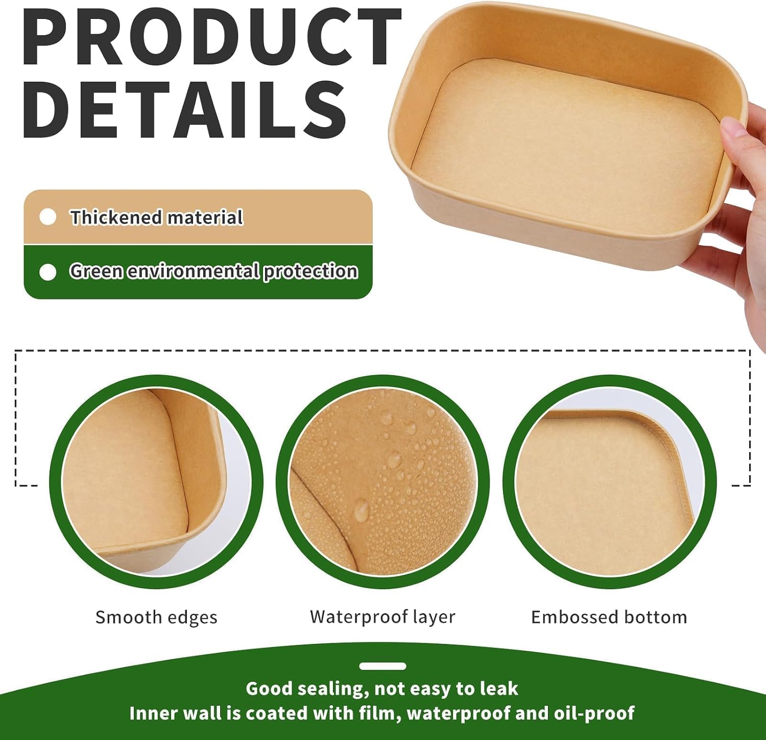 Large Paper Bowls 25 Set 25oz Leakproof Disposable Food Container with Lids image 3