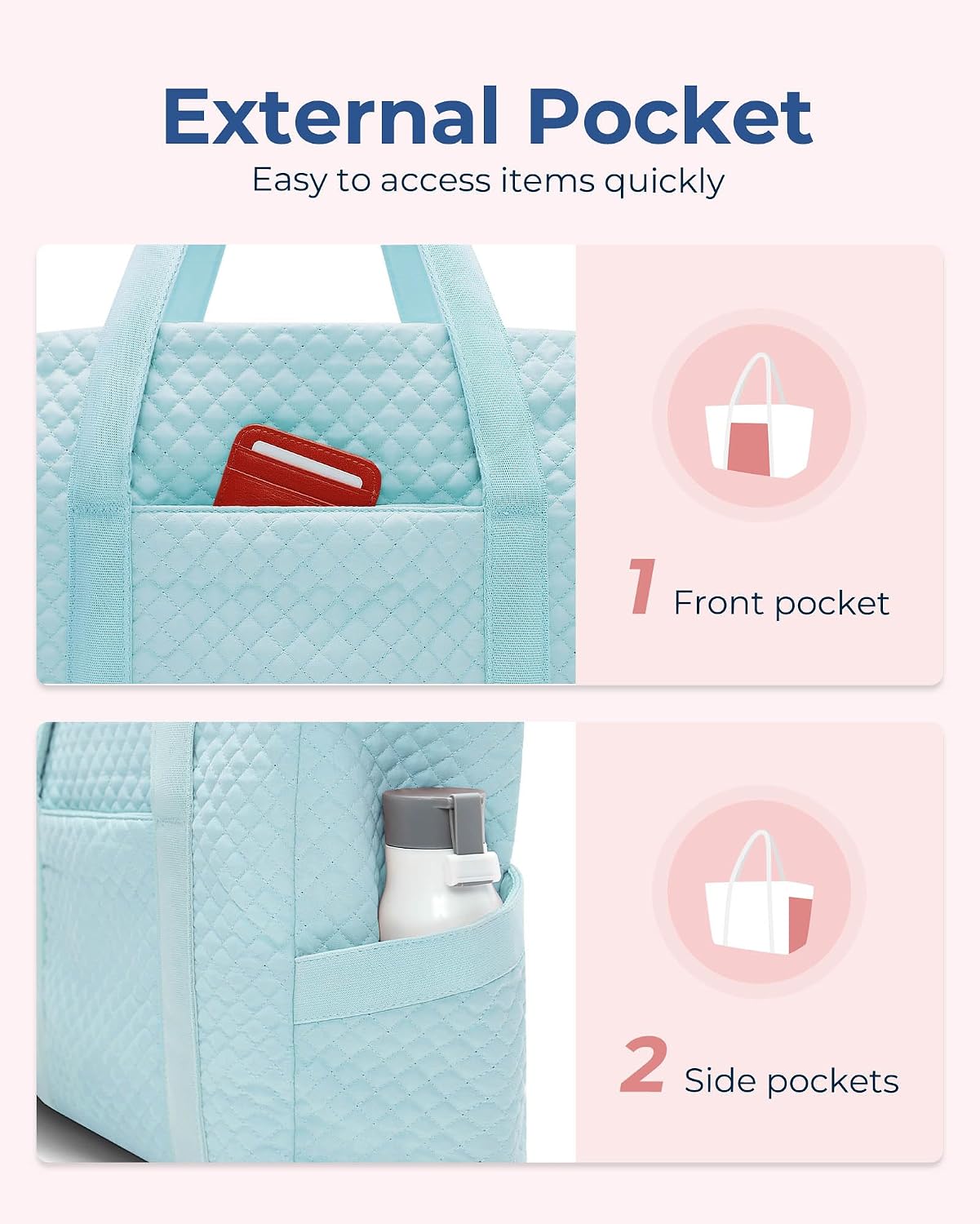 BAGSMART Crush Tote Bag, 20L Puffer - Image 3