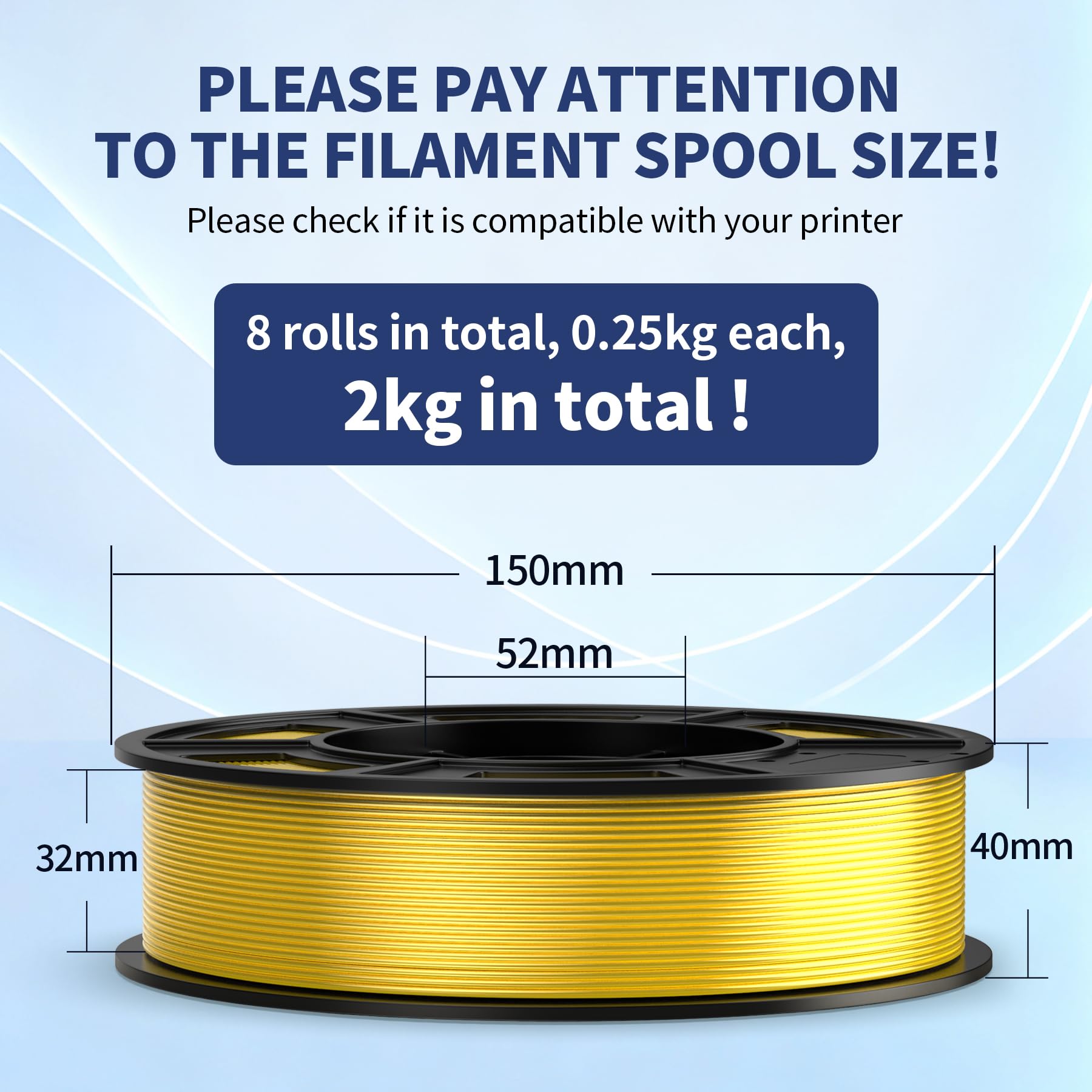 Filamento PLA Plus para impresora 3D de 1.75 mm, paquete de filamento PLA de 1.75 mm PRO, PLA+ precisión dimensional +/- 0.03 mm, carrete de 250 g, 8 paquetes (250 g x 8 PLA Plus + paquete de