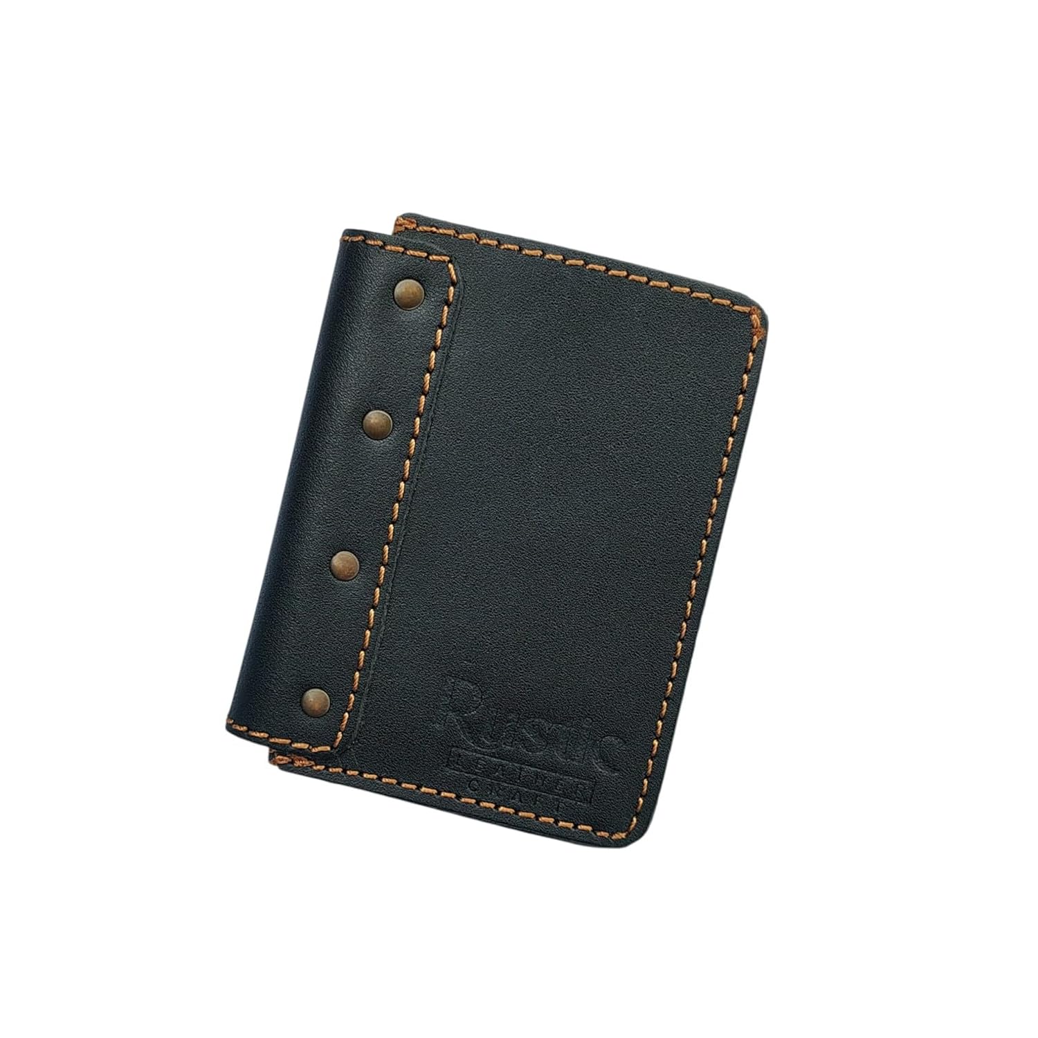 Genuine Leather Wallet for Men's Bifold Stylish Compact Brown Wallet Card Slot, Transparent ID Window Folded Cash Holder, 