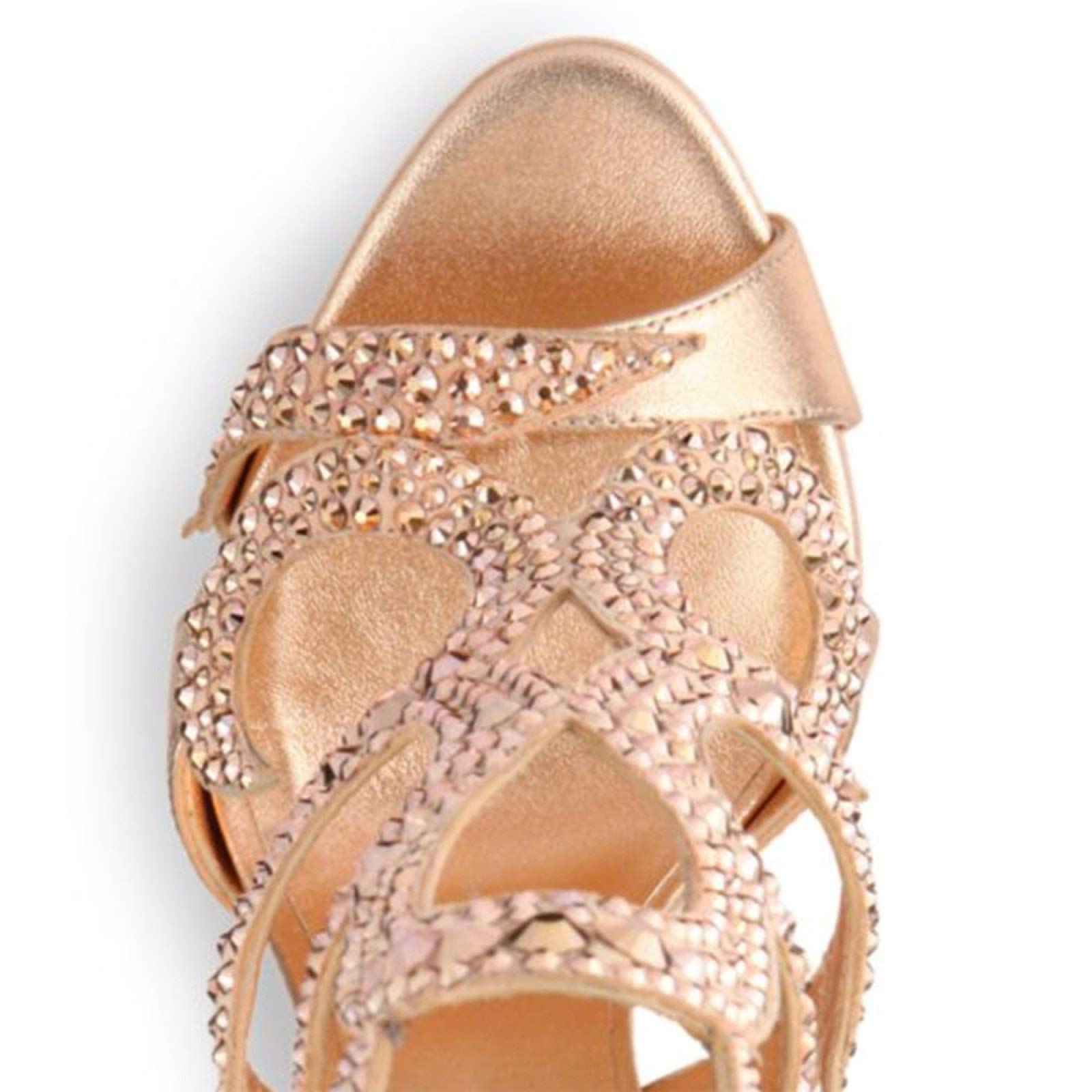 Sandali Con Tacco Alto Scarpe Da Donna Con Tacco A Spillo Di Lusso Estivo Scarpe Da Festa Strass Dorati,Champagne-36