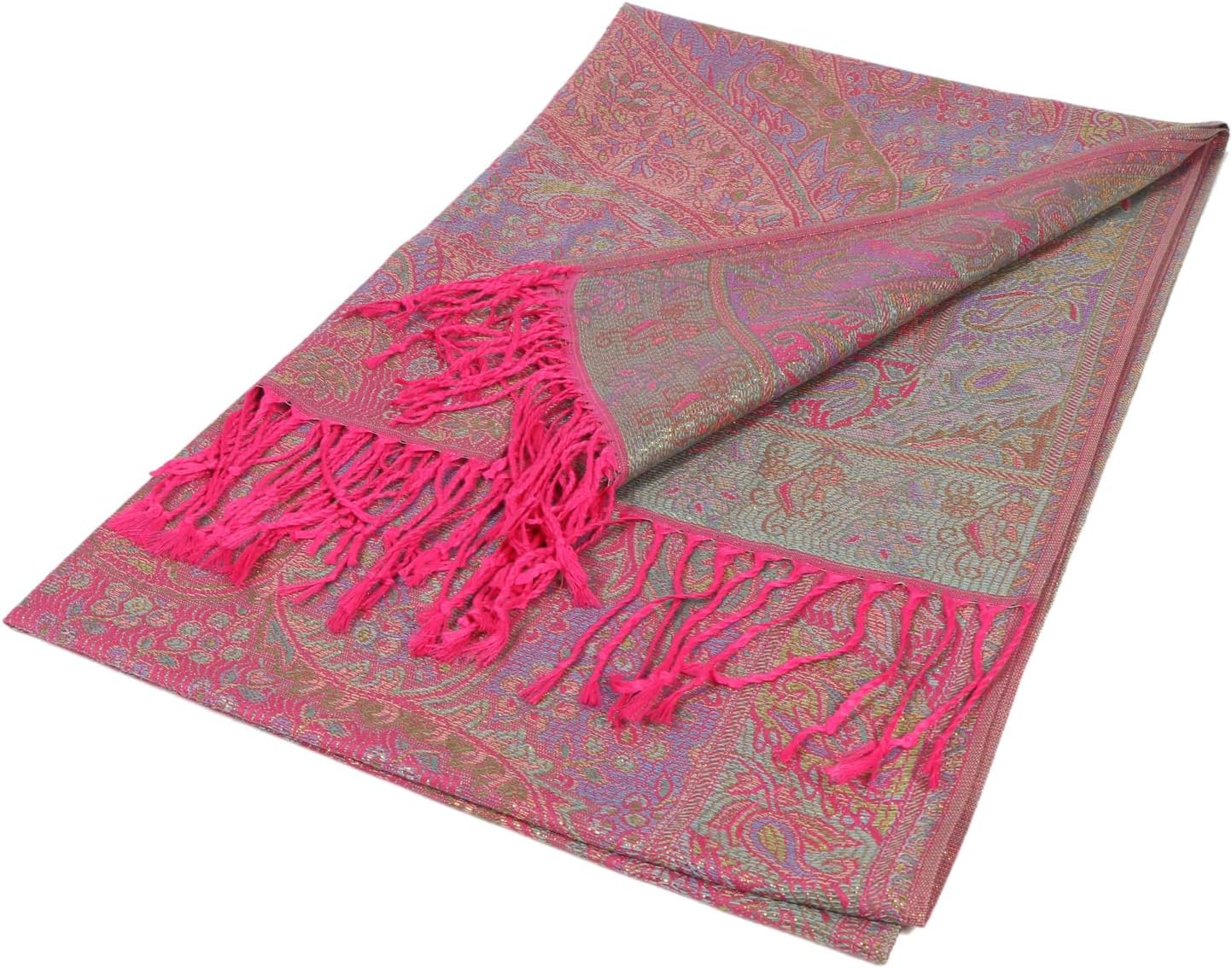TZ Promise Women's Pashmina Shawl Wrap, Multicolored Paisley Leaf Pattern, Soft Lightweight Evening Rave Scarf - Image 5