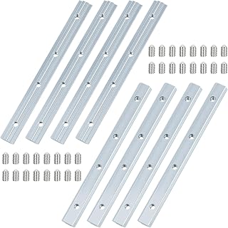 30×30 Nut 8 Streckenverbinder 8 Stück, M6 Aluprofil Verbinder | 180mm Profilverbinder, Verzinkter Kohlenstoffstahl, Stangenprofil Strebenprofil für 8mm 3030, 3060, 3090 Aluminium Profil