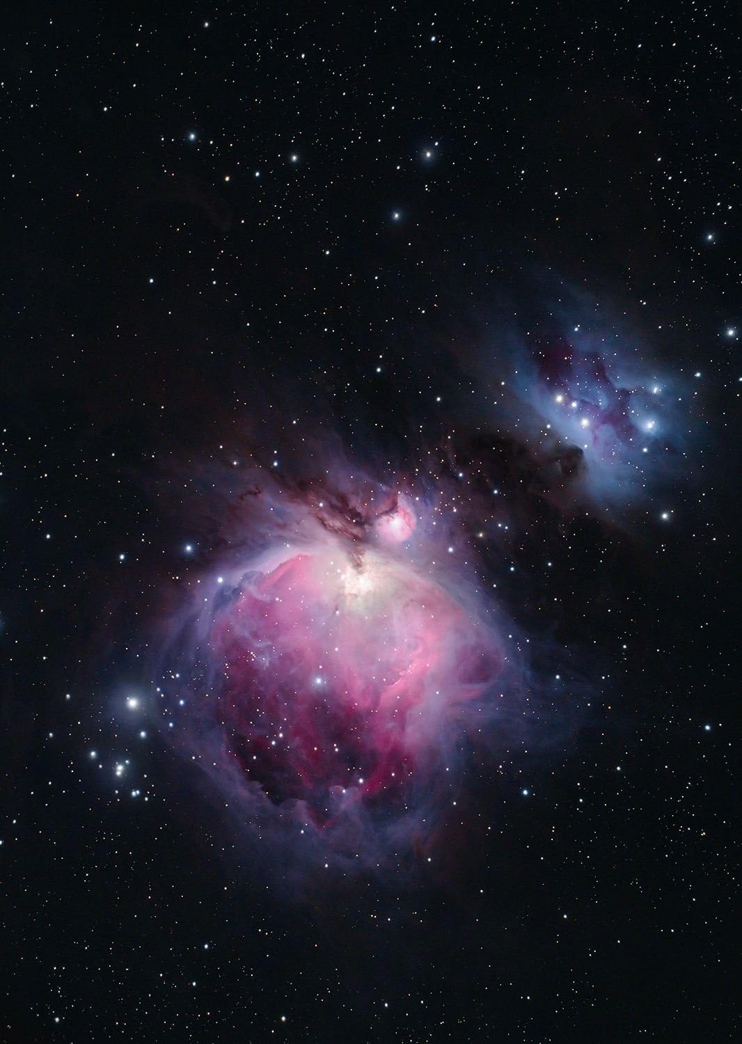 Astrophotography image showing nebulae and stars