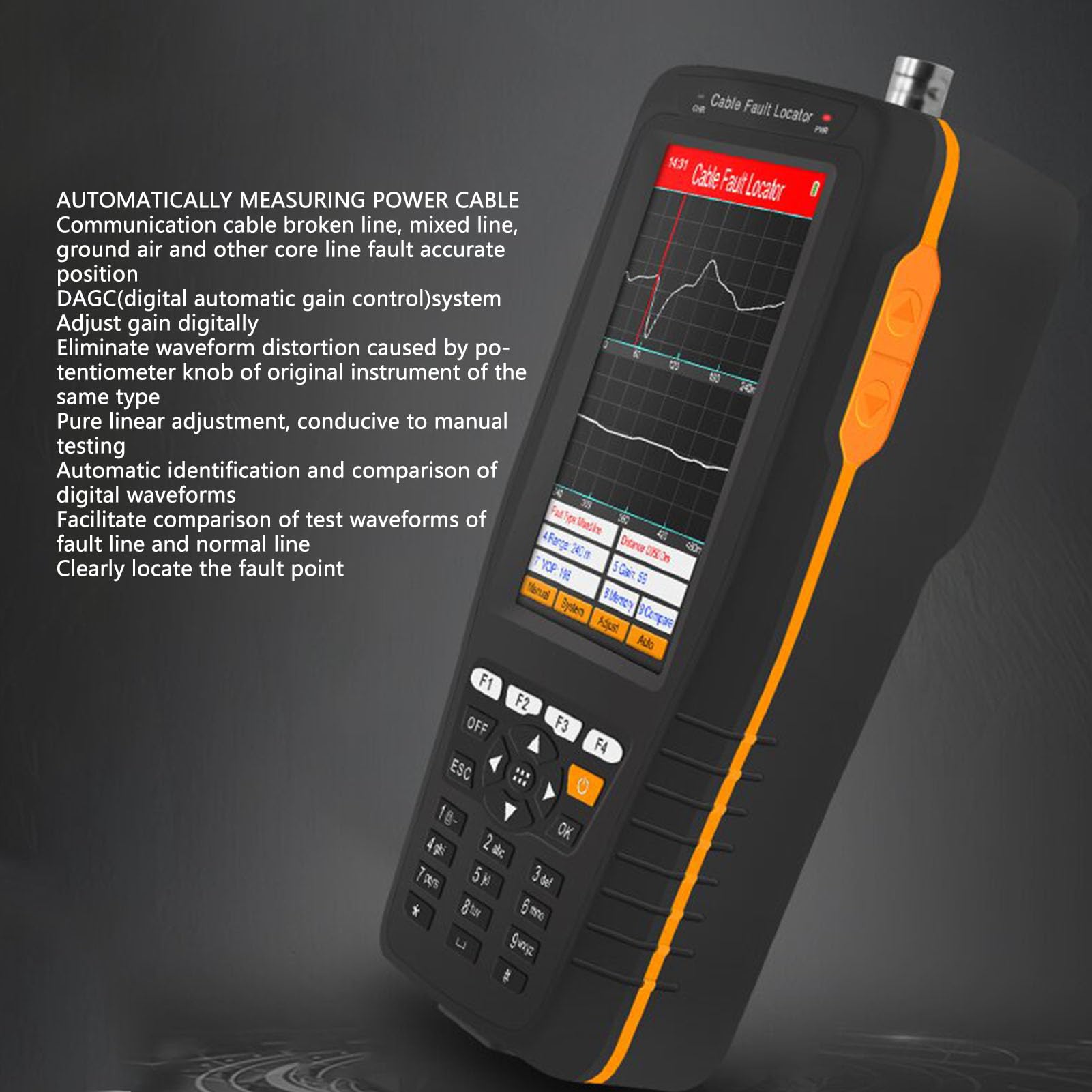 Tester Digitale per Guasti Ai Cavi 8KM Telemetro Intelligente TDR, Riconoscimento della Forma D'onda Digitale, per L'analisi dei Guasti Ai Cavi (Spina UE 100‑240 V)