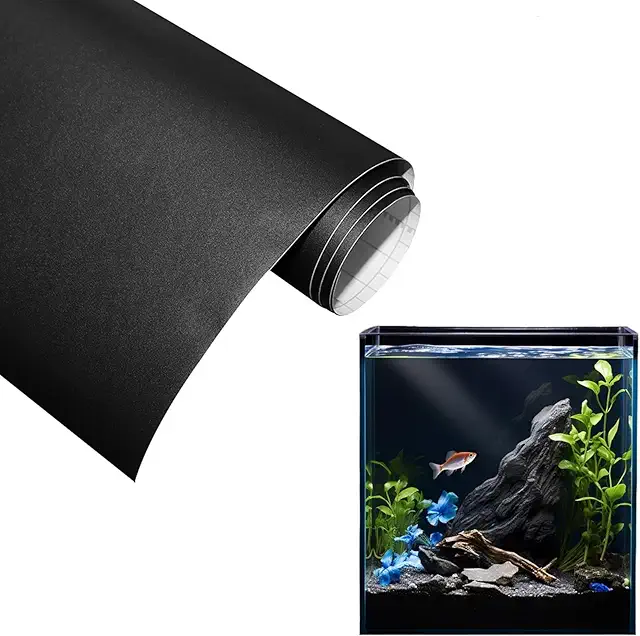 Static Self-Adhesive Black Aquarium Background Film 30x200 cm - Achterwand Aquarium