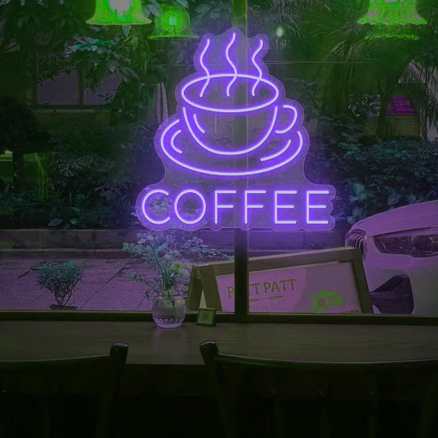 Xusdamyj Coffee Neon Sign, Wall Mount, 35x35x1 cm / 13.7x13.7x0.39in, Coffee & Cafes, Contemporary Style, USB Powered