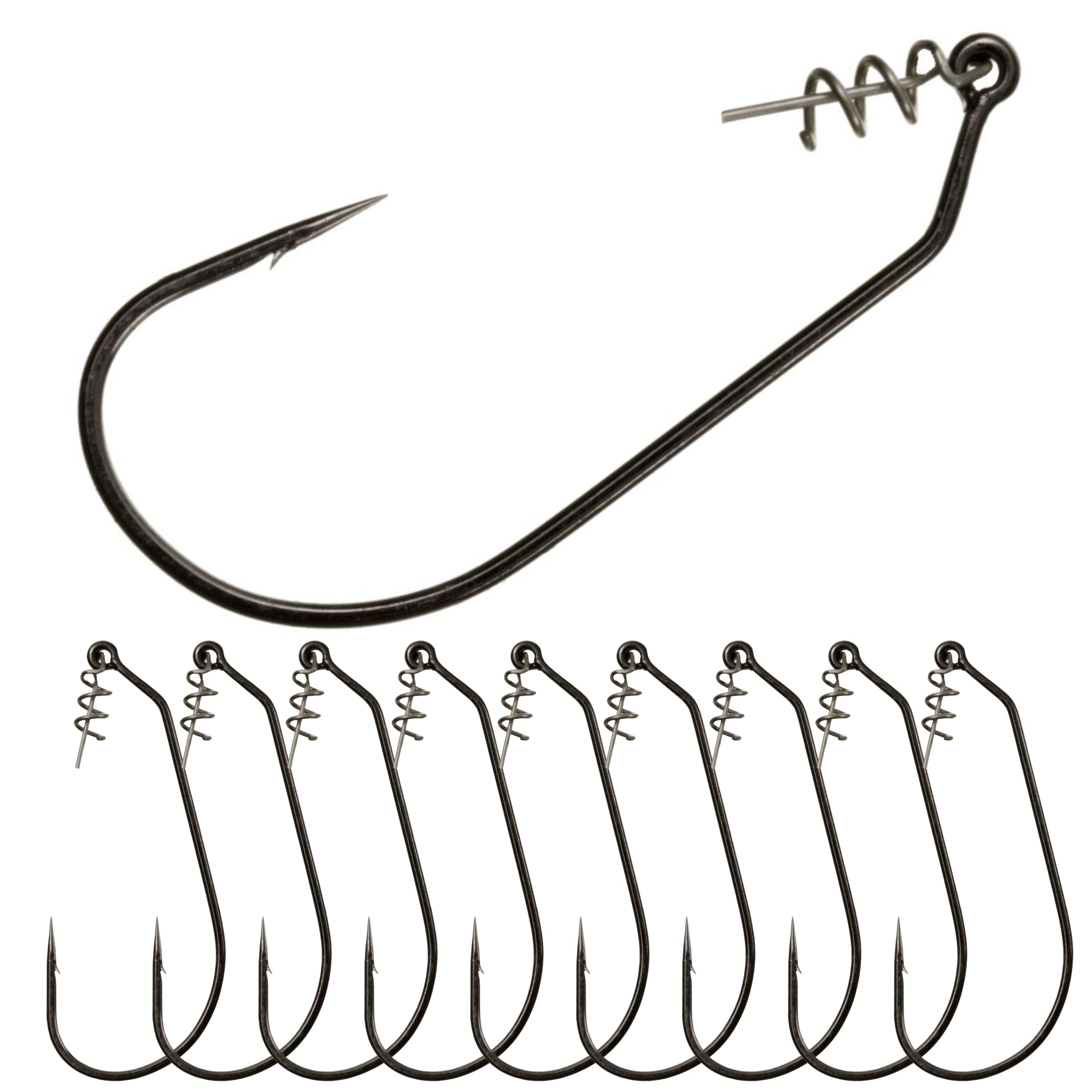 Reaction Tackle Swimbait Hooks for Bass Fishing - Soft Plastic Fishing Hooks with Centering Spring pin for Soft Plastic Swim Baits and Worm Lure Baits