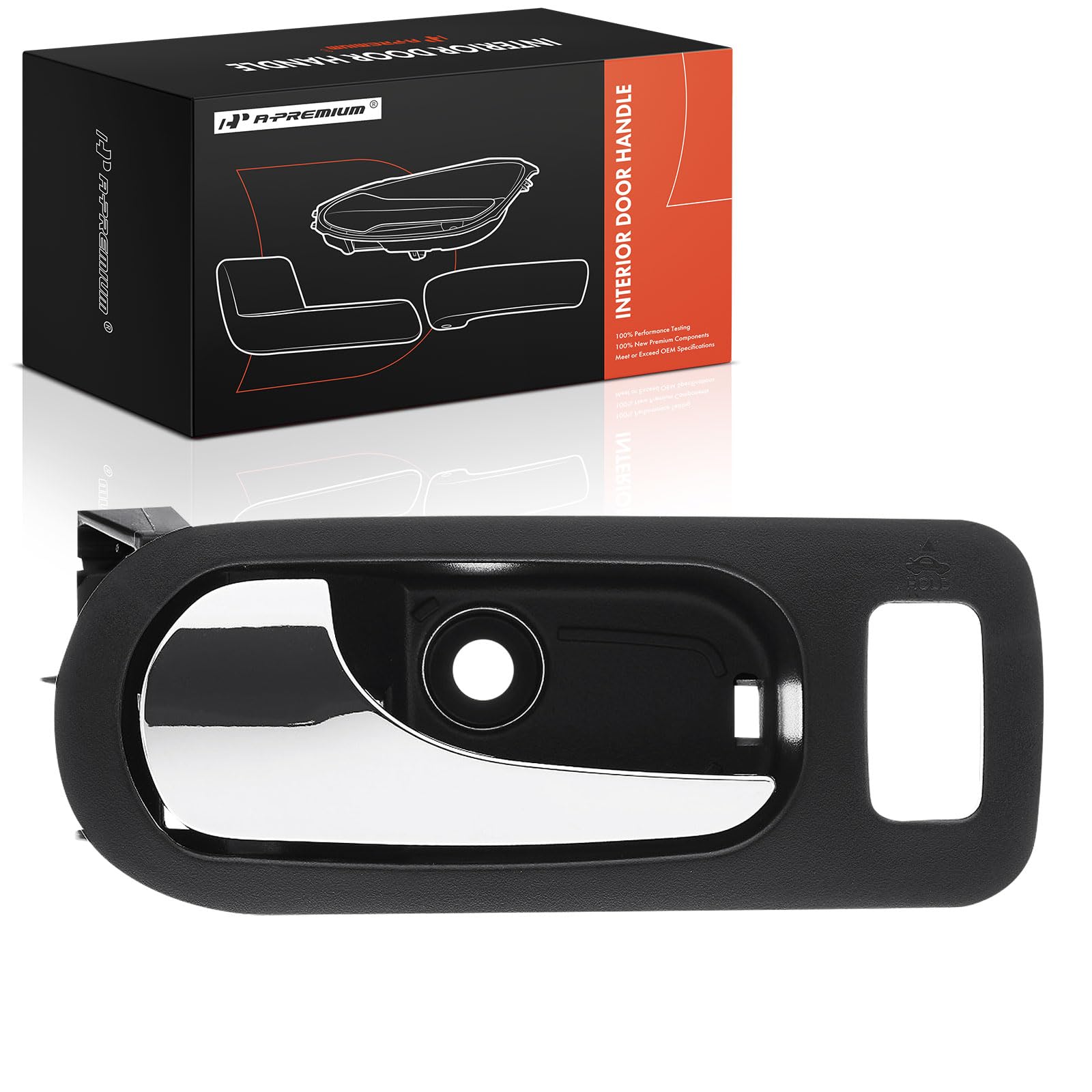 A-Premium Front Left Driver Side Interior Door Handle Compatible with Buick Allure 2005-2009, Lacrosse 2005-2009, Black Housing with Zinc Chrome Lever