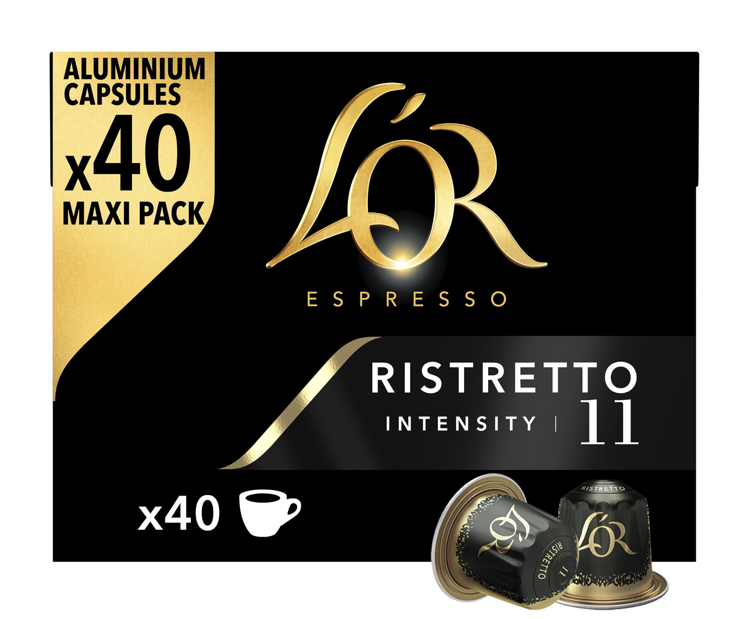 L'OR Espresso Ristretto Coffee Pods x40, Pack of 1, Total 40 Capsules