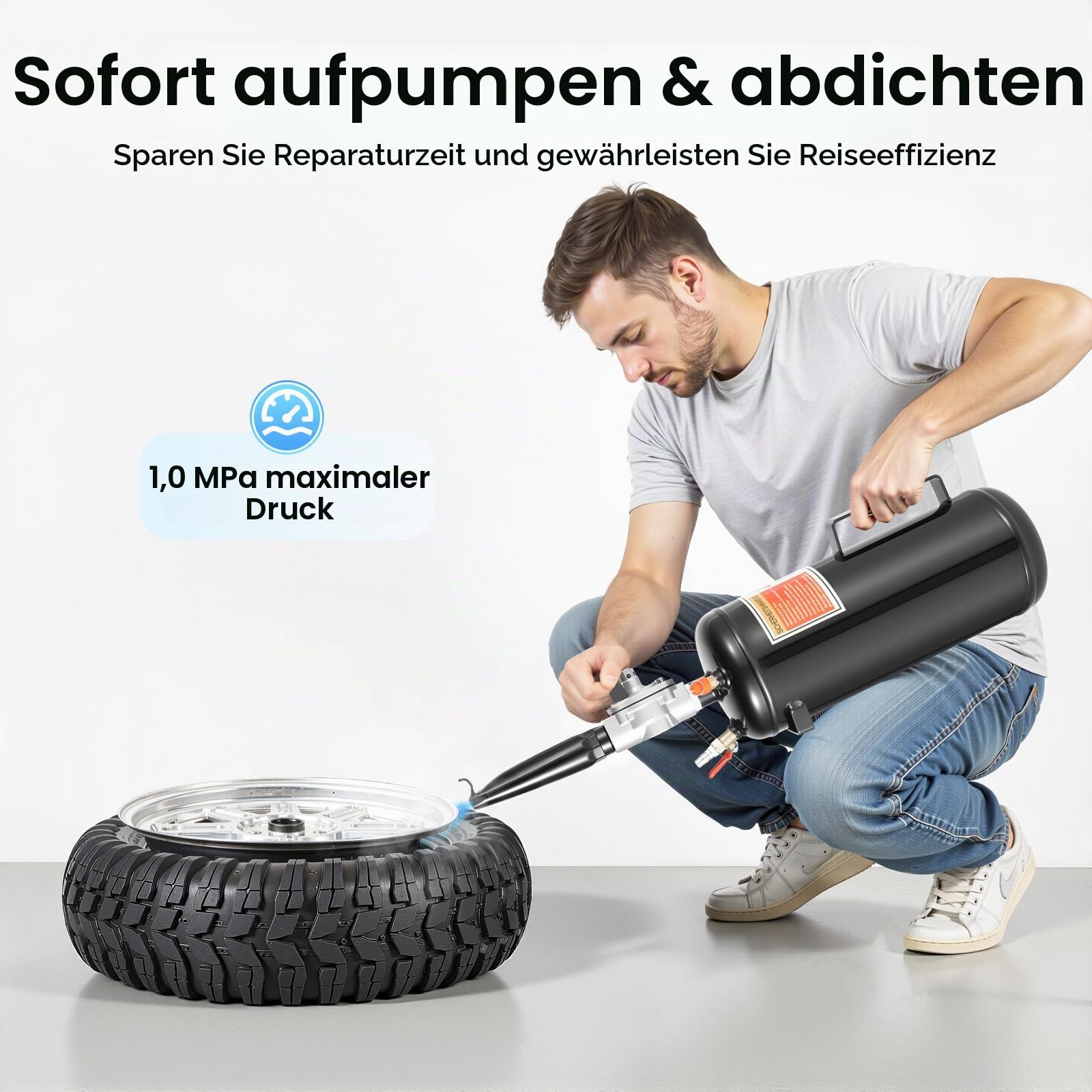 12L Reifen Reifenfüller Booster Reifenbooster Reifenschockfüller Airbooster Professioneller Reifenfüller Reifenbefüller für LKW Auto PKW