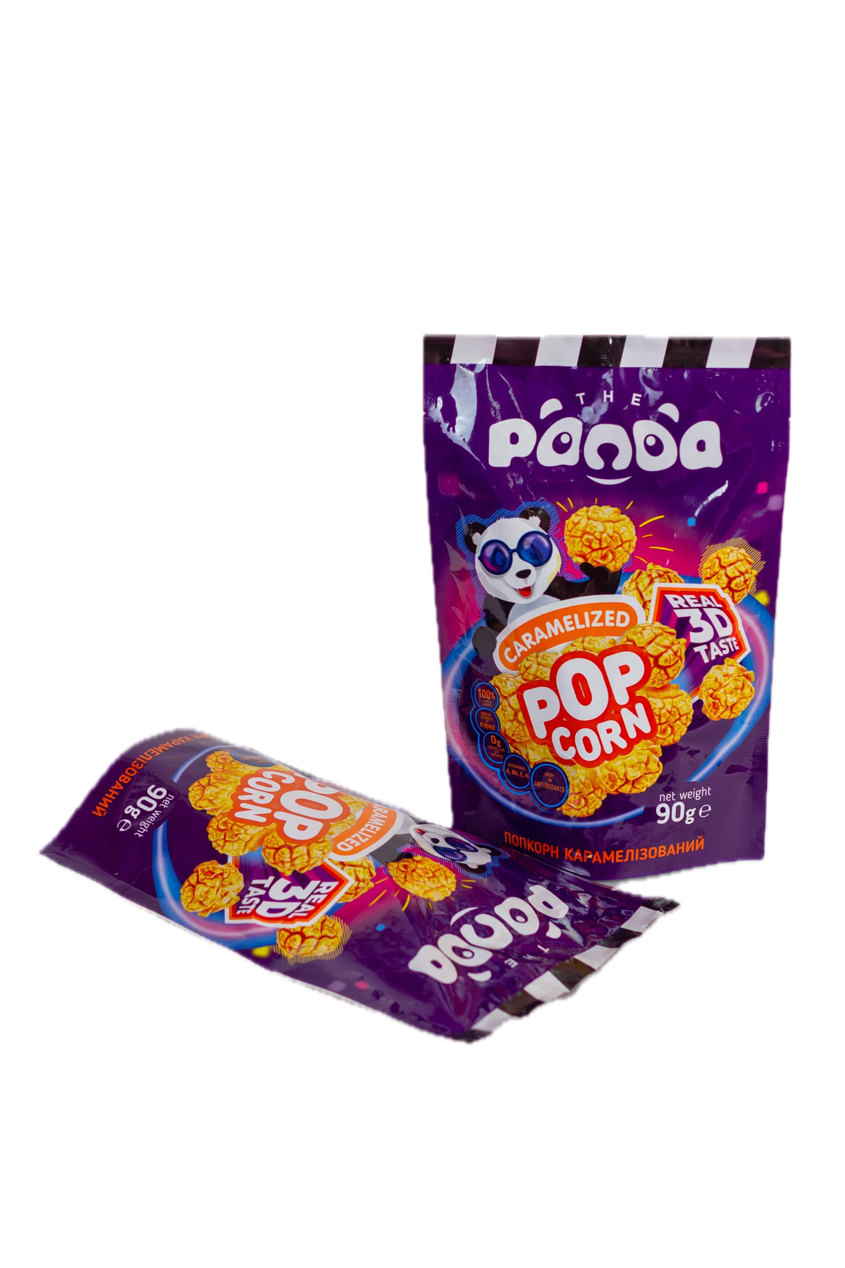 Pack 20x90 g Palomitas PANDA – popcorn dulce con sabor único, en formato doy pack divertido, ideal para niños y fiestas