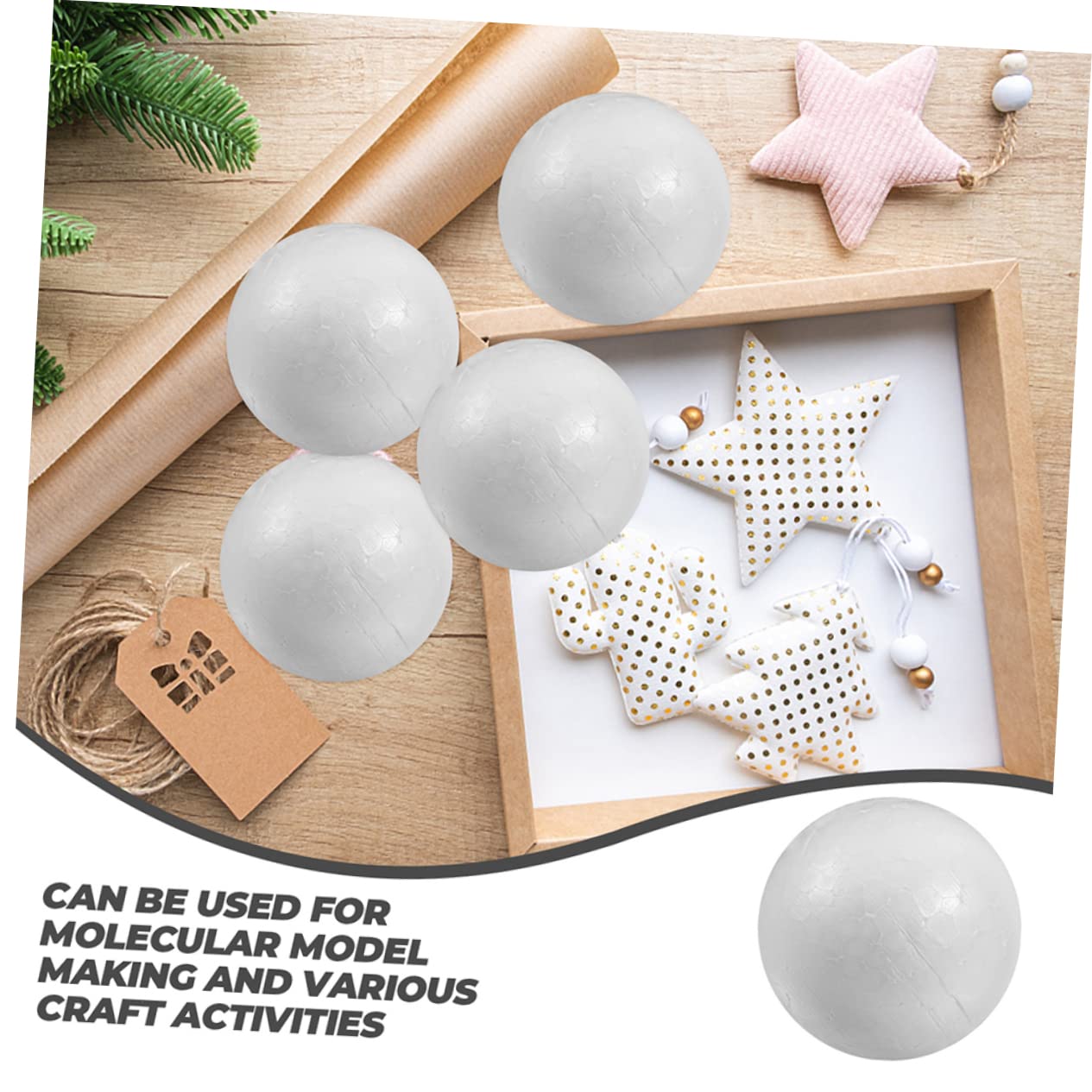 Lurrose 125pezzi Palline di Polistirolo Bianche per Fai da Te per Decorazioni Festive e Lavoretti Creativi per Progetti Artigianali e Ornamenti Personalizzati
