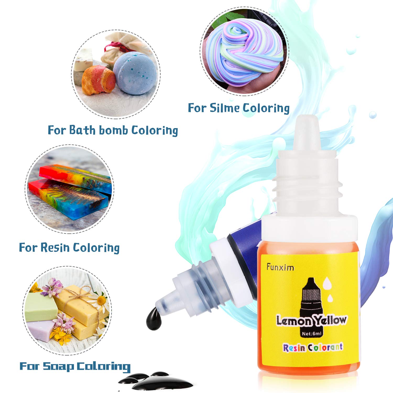 Buy Funxim Epoxy Resin Pigment 24 Colour x 6ml epoxy Resin Paint, Epoxy Resin Liquid Dye for