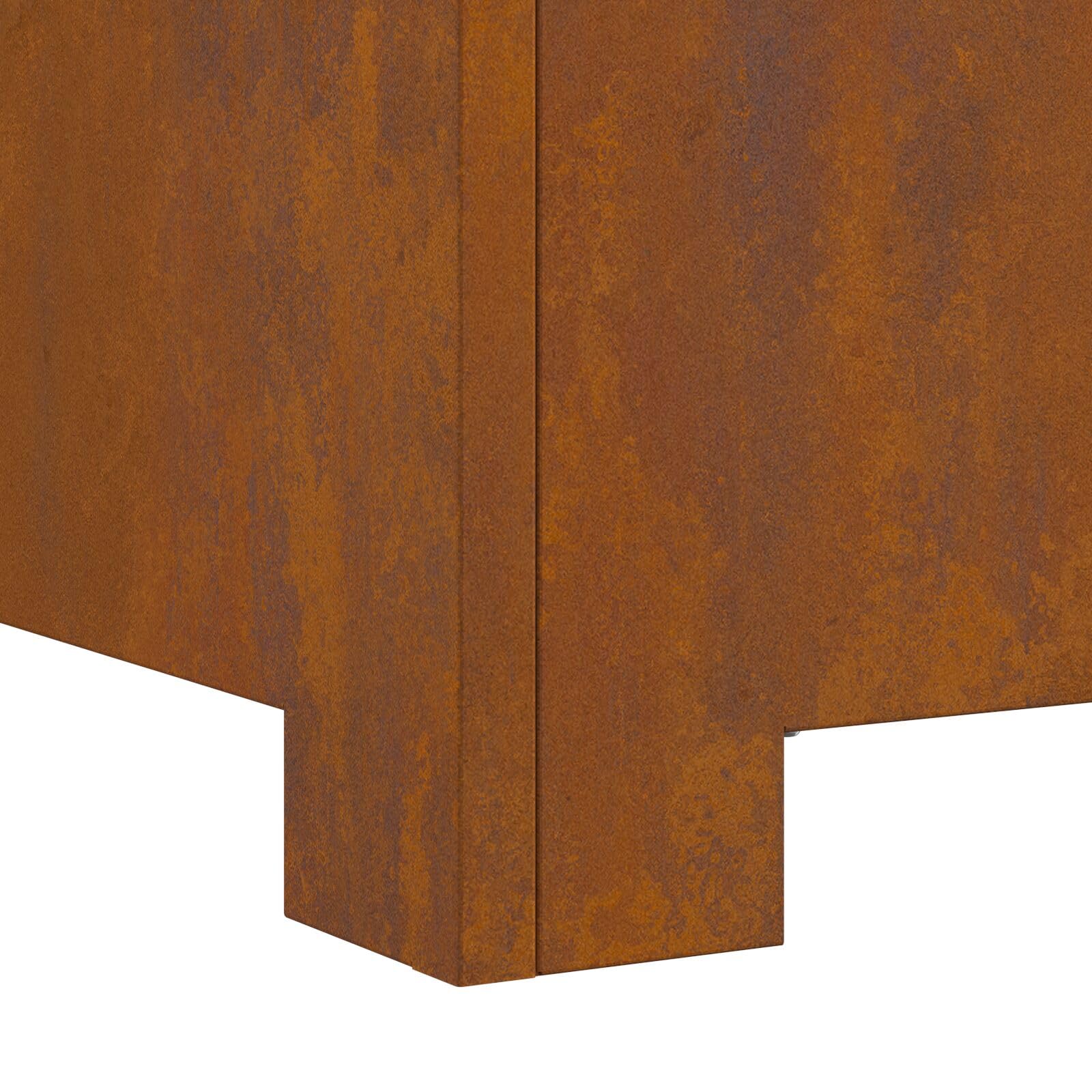 Kwadratowy palenisko ze stali corten 80x80x40 cm - 858965