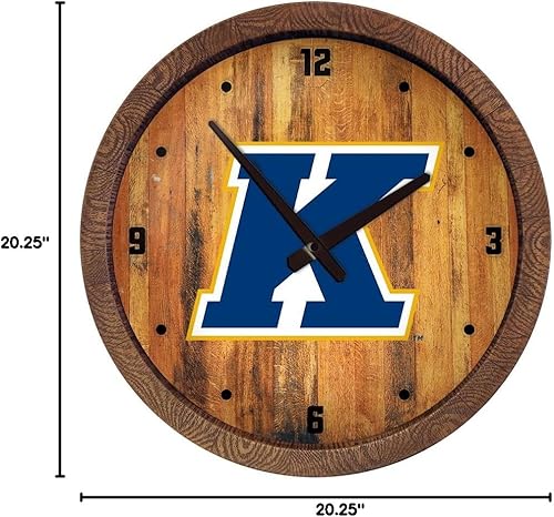 Miniatura 507 de The Fan-Brand NCAA Oklahoma Sooners: Faux Barrel Top Wall Clock Sports Team Bar Sign Décor - Home Man Cave, Party Decoration - Made On Demand