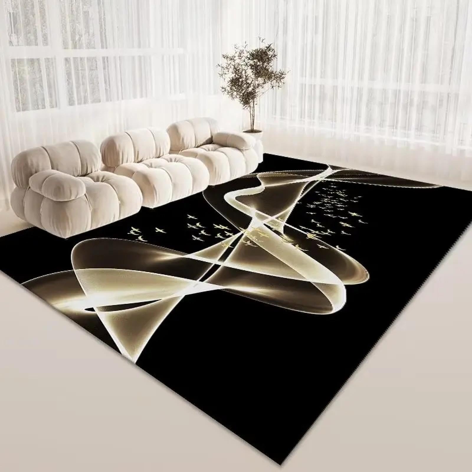 Alfombra antideslizante para sofa y dormitorio de niños en color negro