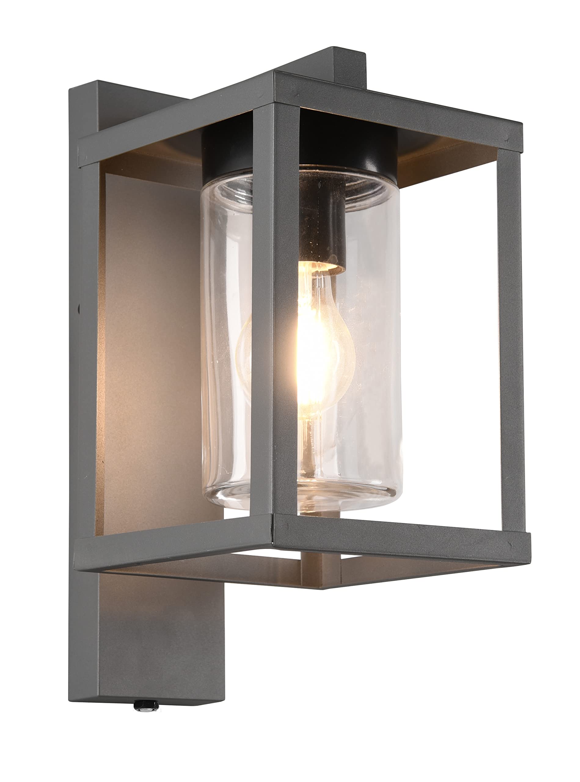 Trio Leuchten Außen Wandleuchte Lunga 212060142, Aluminium Druckguss, Glas, exkl. 1x E27, Anthrazit