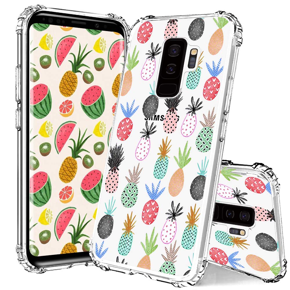 BBSY Samsung Galaxy S9+ Case Clear, Shockproof Scratch Resistant Protective Crystal Clear Cover TPU Edges Coverage Bumper Phone Cover Case for Samsung Galaxy S9 Plus - Pineapple d