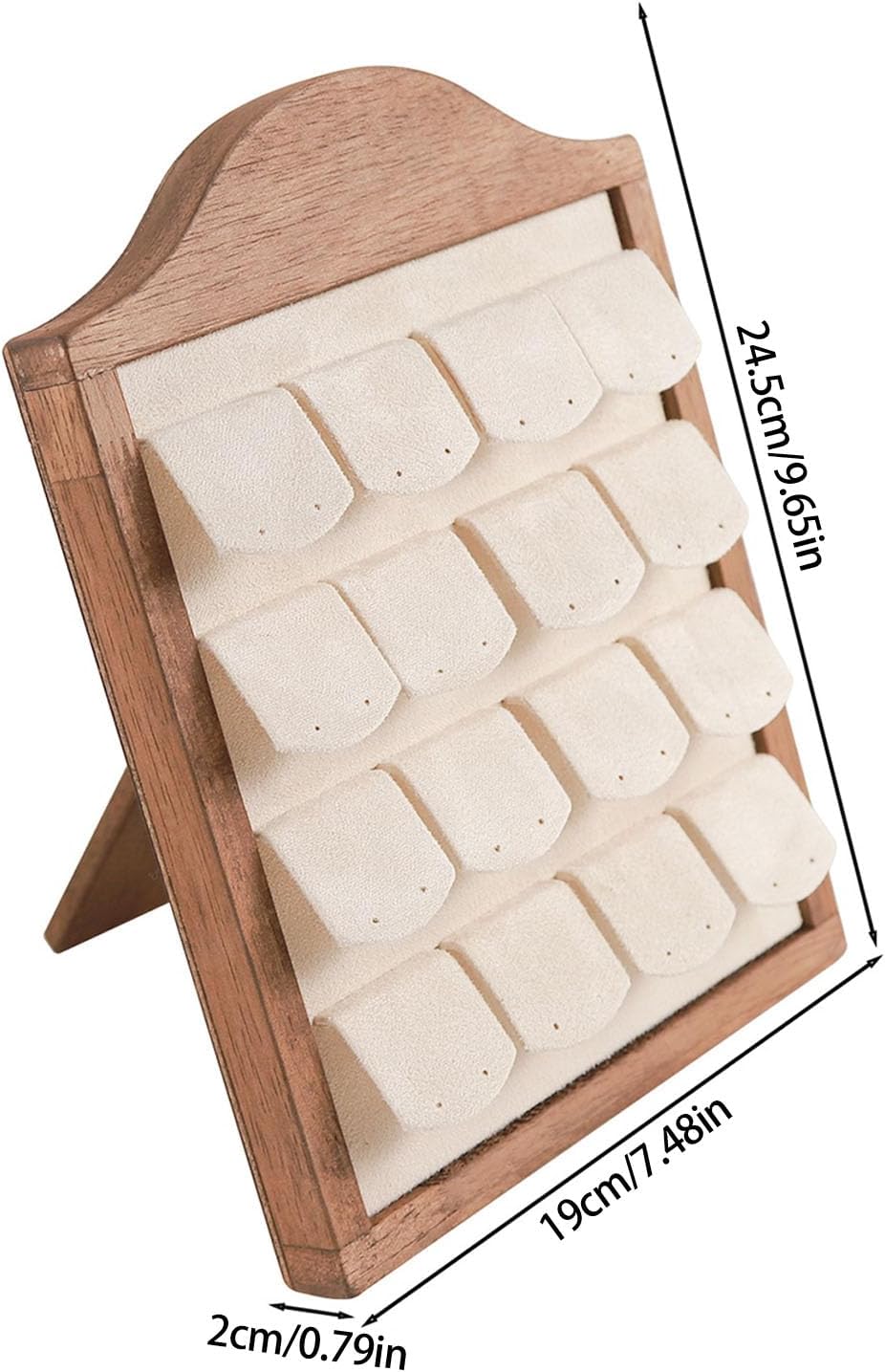Wood Jewelry Organizers with Nonslip Base Multiple Rings Capacity Retail Store or Home Decoration Wood Jewelry Display Stand Portable Countertop Rings Showcase Sturdy Rings Holder for Jewelry Store