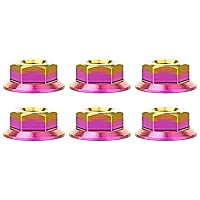 Vista 17 de Titanium DIN6923 M5 M6 M8 M10 M12 M14 M16 - Juego de 6 tuercas hexagonales (paso M8, 0.069 pulgadas, dorado)