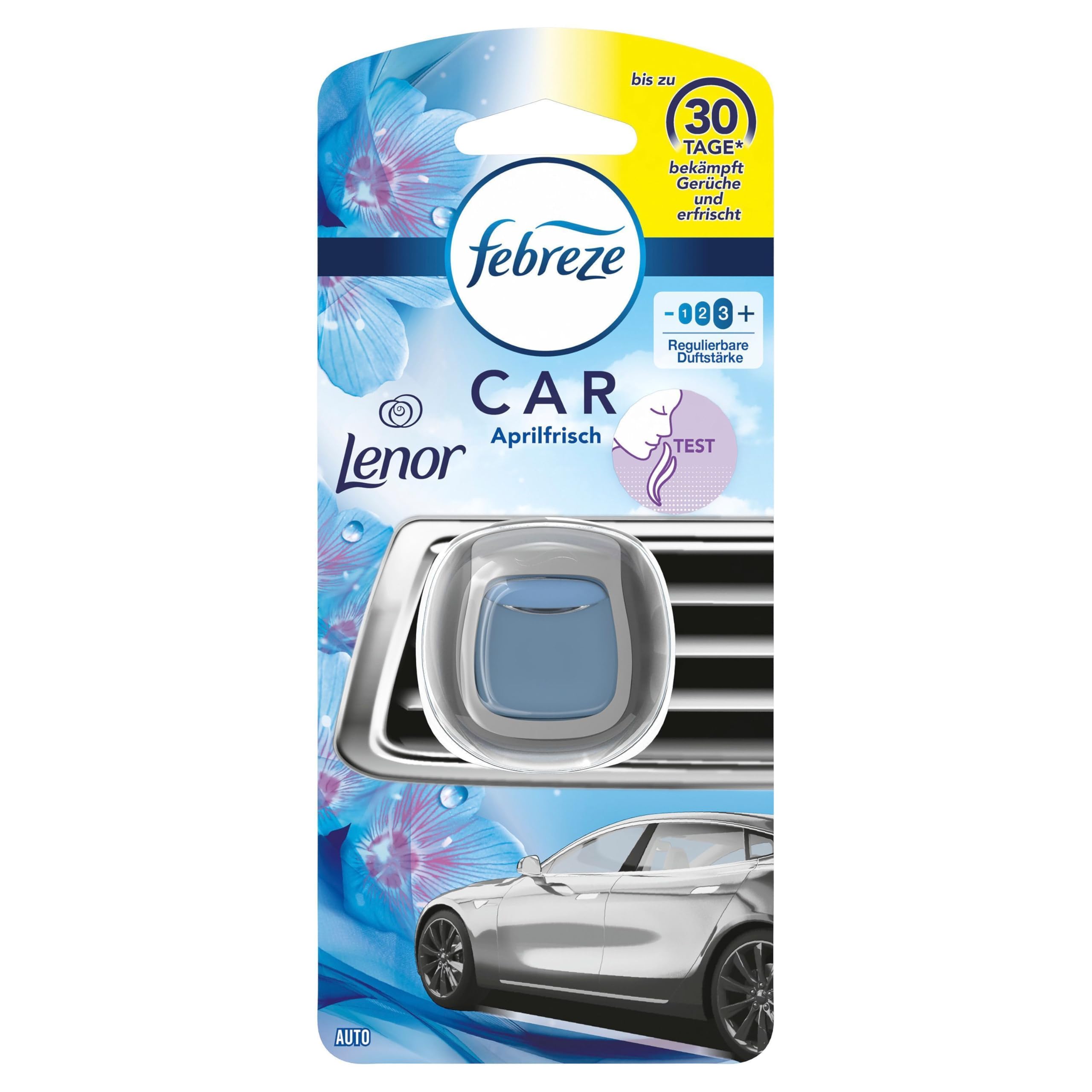 Febreze Auto Lufterfrischer 3 x 2ml, Auto Duft Clip Starterset Lenor Aprilfrisch, Bekämpft Gerüche Drogerie & Körperpflege
