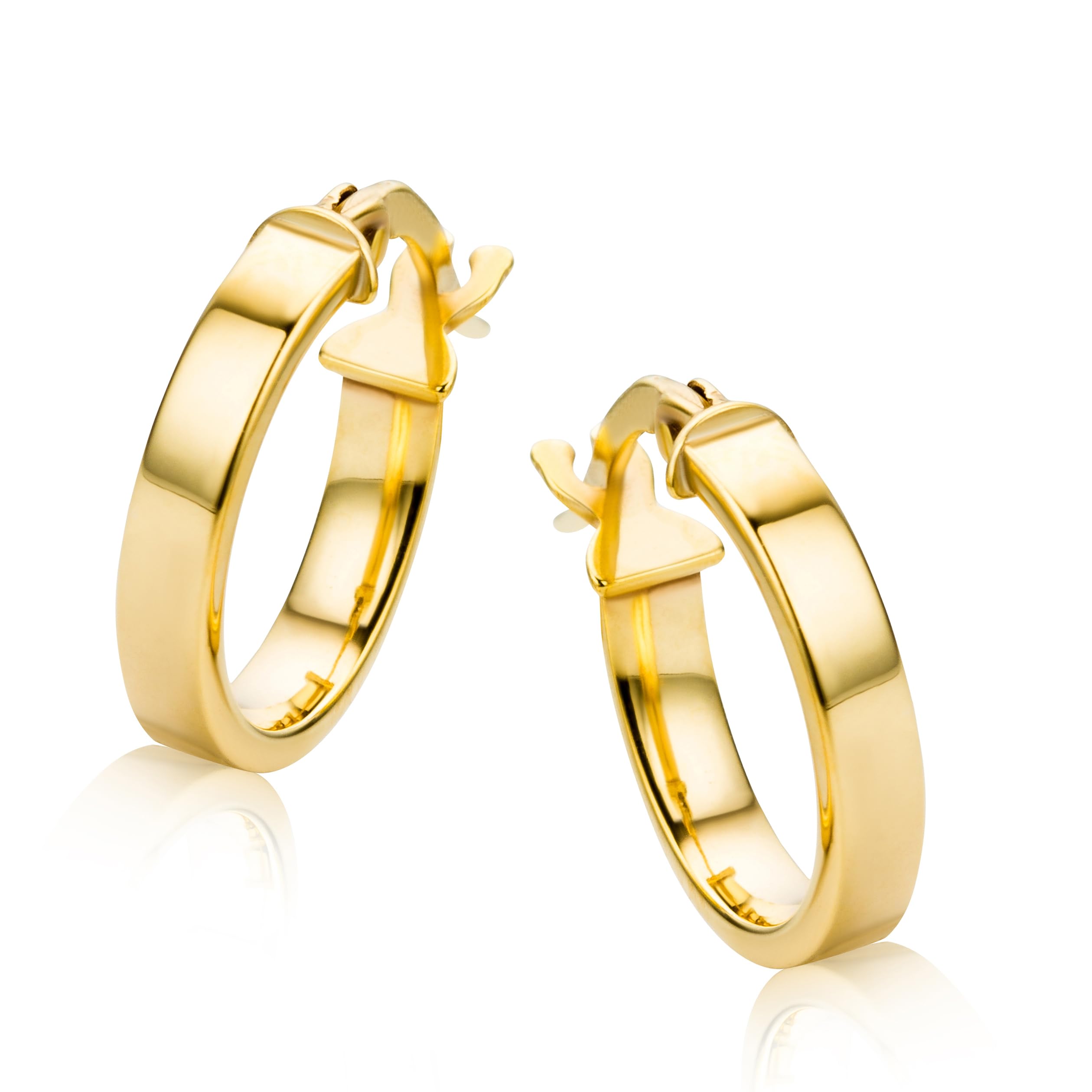 OROVI Ohrringe Gold- 9 karat (375) Gelbgold – Goldene Creolen Damen, Creolen Gold 13.5 mm, Hypoallergene goldene Ohrringe, Ohrschmuck, Schmuck Damen, Goldschmuck - inkl. edler Schmuckbox