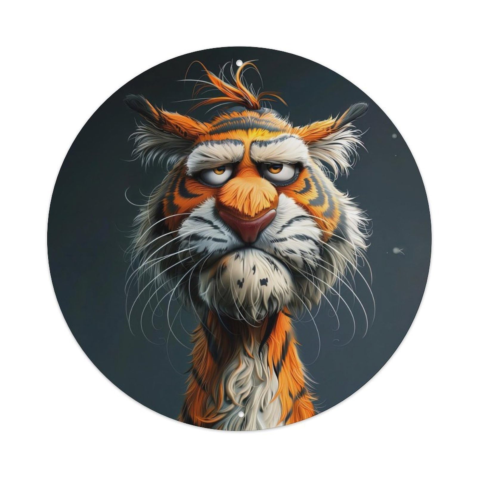 Animal Cartoon Style Tiger Metal Tin Sign