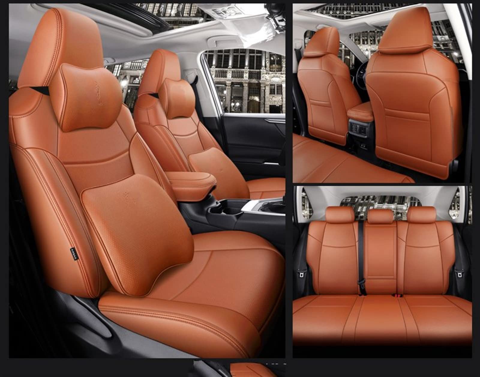 NOHEEU Car Accessories Seat Covers Full Set Leather Specific For Toyota RAV4 Corolla CHR Camry Accessories