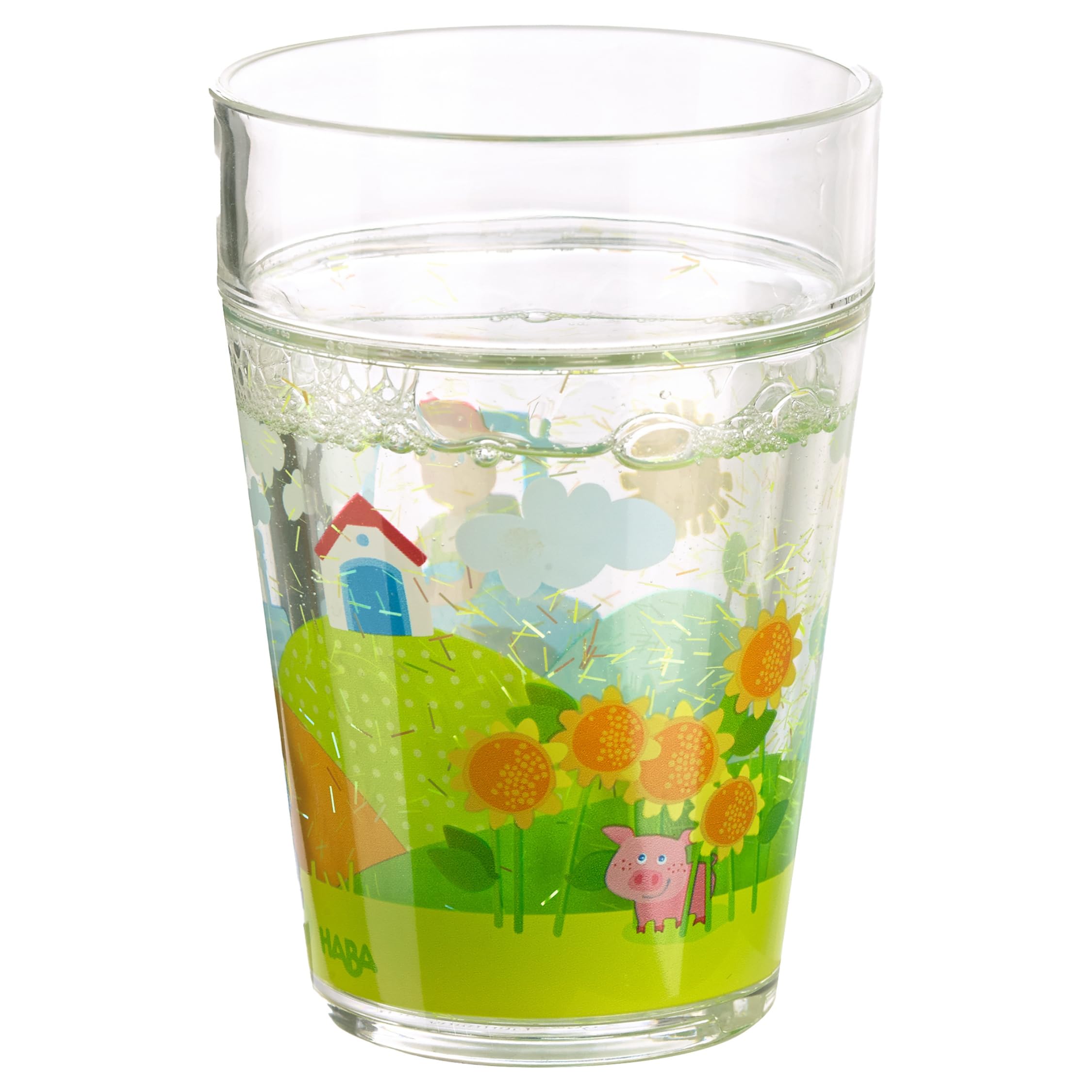 HABA Błyszczący kubek do traktora, dla dzieci, plastikowy, wielokrotnego użytku, bez BPA, nieszczelny