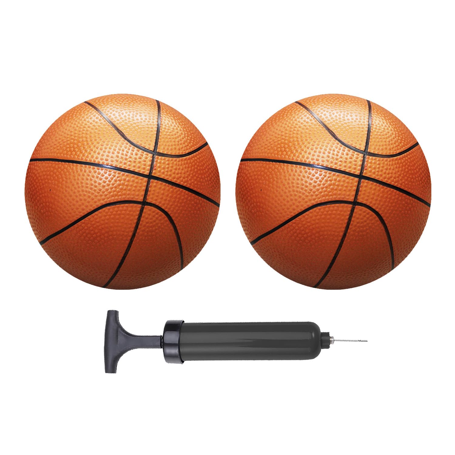 ABAJI Mini Basketballs Red 2 Pack 5" Set with Pump Needle Durable Material for Mini Hoop 3+ YearsToddlers Kids Teenagers for Pool Indoors Outdoors