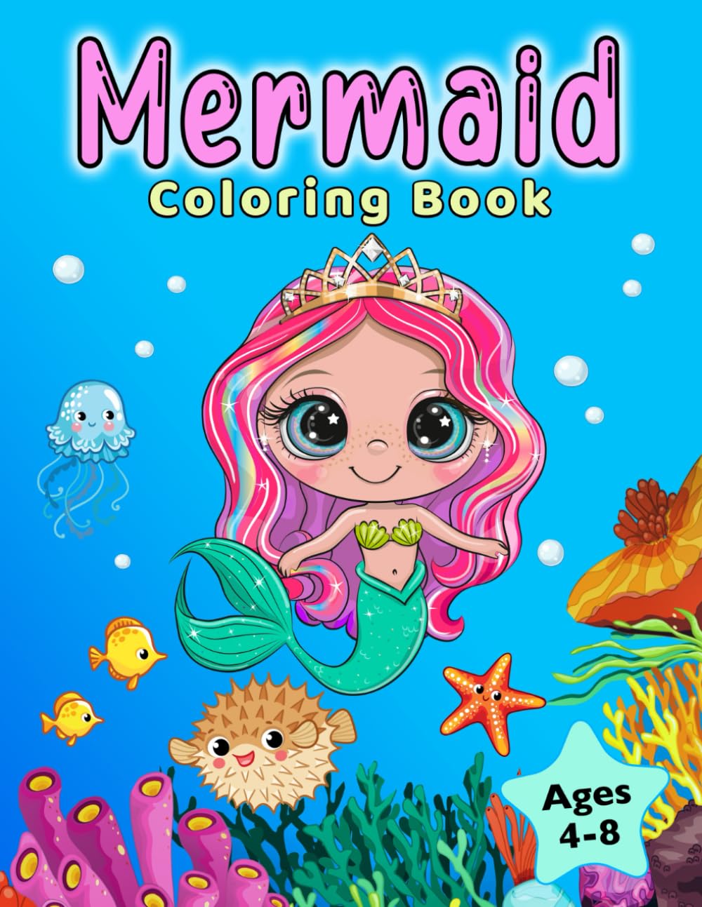 Mermaid Coloring Book: For Kids Ages 4-8 (Coloring Books for Kids ...