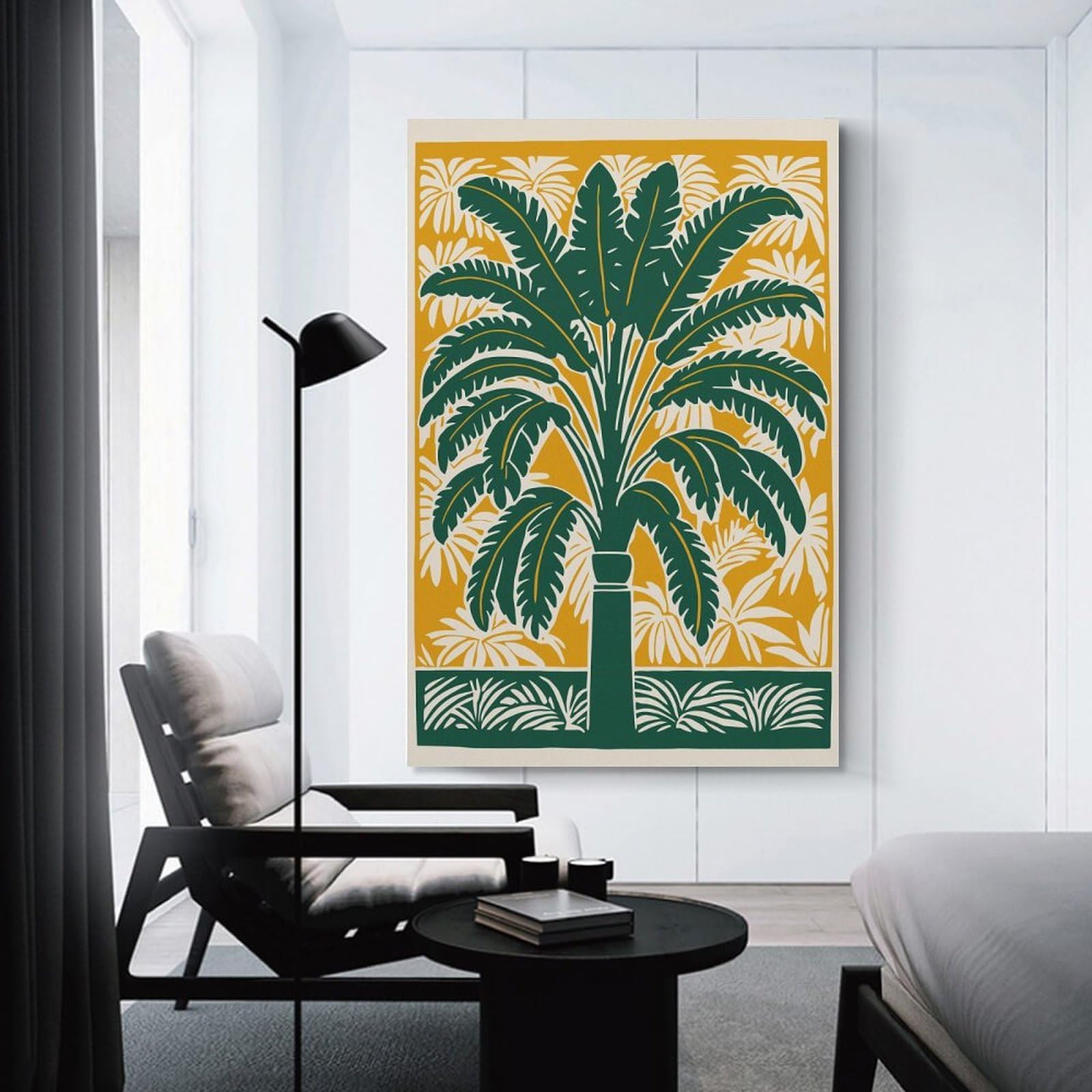 Junmoney Room Decor Wall Art Tropical Palm Tree Art Print, 24x36inch(60x90cm), for Wall Displays, Bedrooms Or Room Updates, A Versatile Canvas Print for Layering