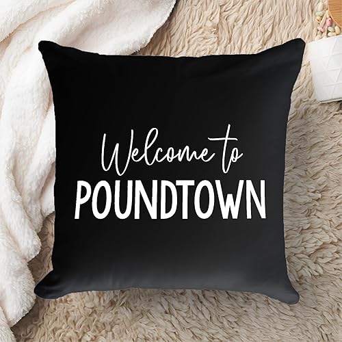 Miniatura 2 de CarOptics Divertida funda de almohada de bienvenida a Pound-Town, divertida decoración de almohada con temática de pareja para el hogar, boda,