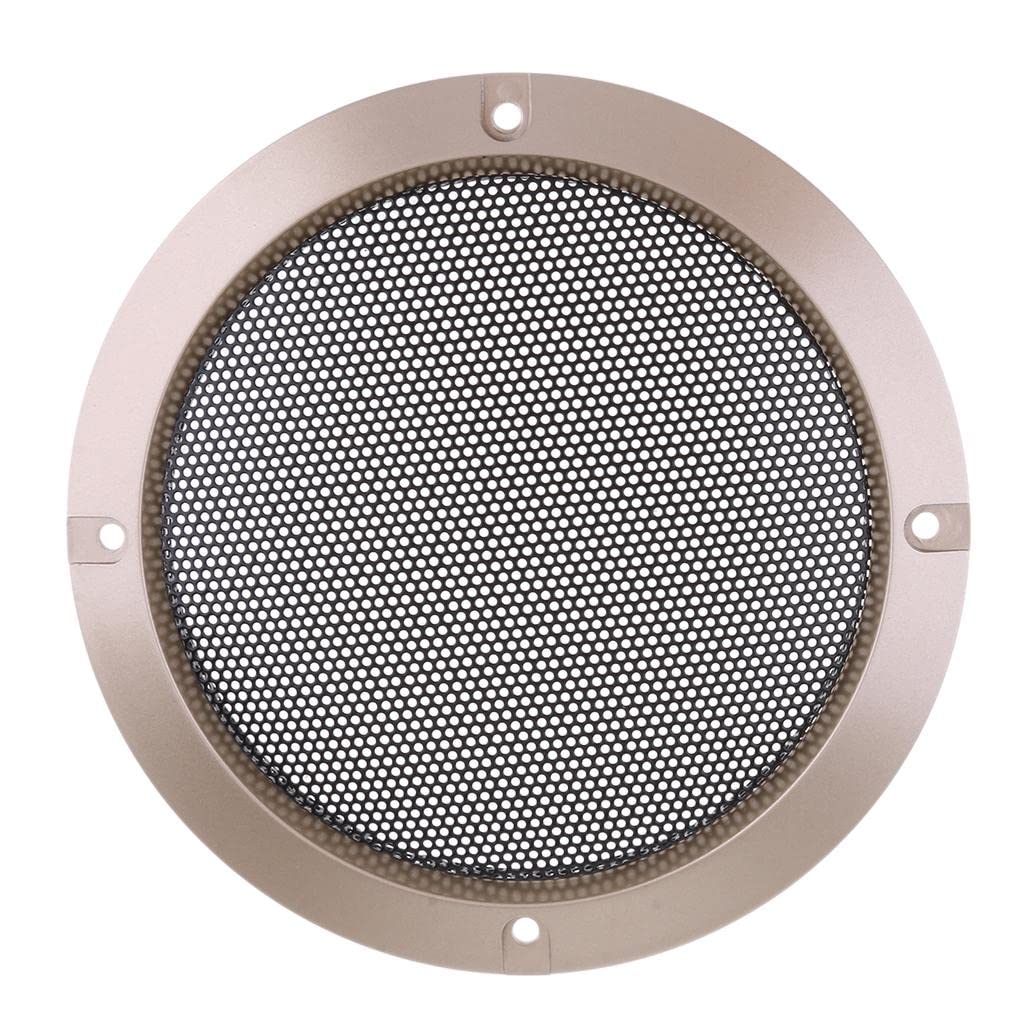 IVELECT 5 Inch Speaker Grills Cover Case with 4 pcs Screws for Speaker Mounting Home Audio DIY -153mm Outer Diameter Gold
