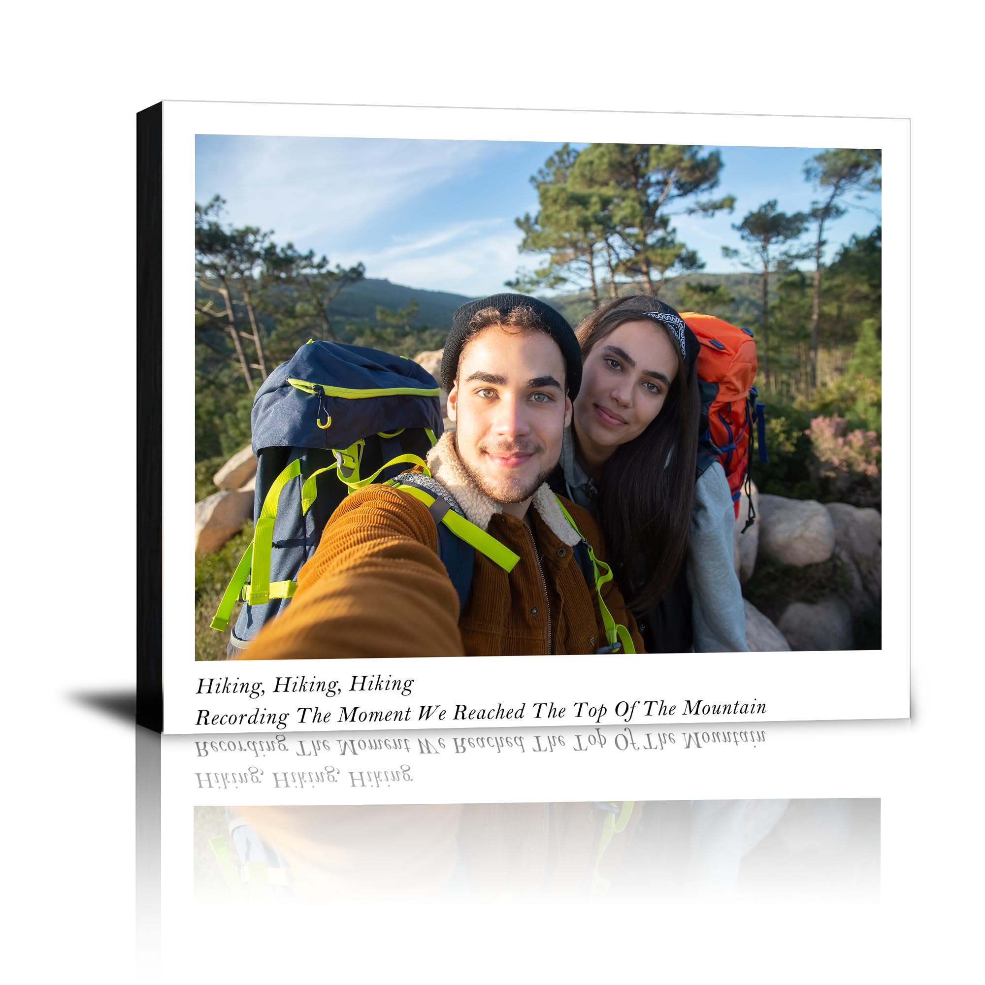HVFIOM Personalised Canvas Prints with Your Photos & Words, Custom Photo to Canvas Print Wall Art for Valentine's Day Mother's Day Christmas Gifts - Personalised Pictures Prints Gift