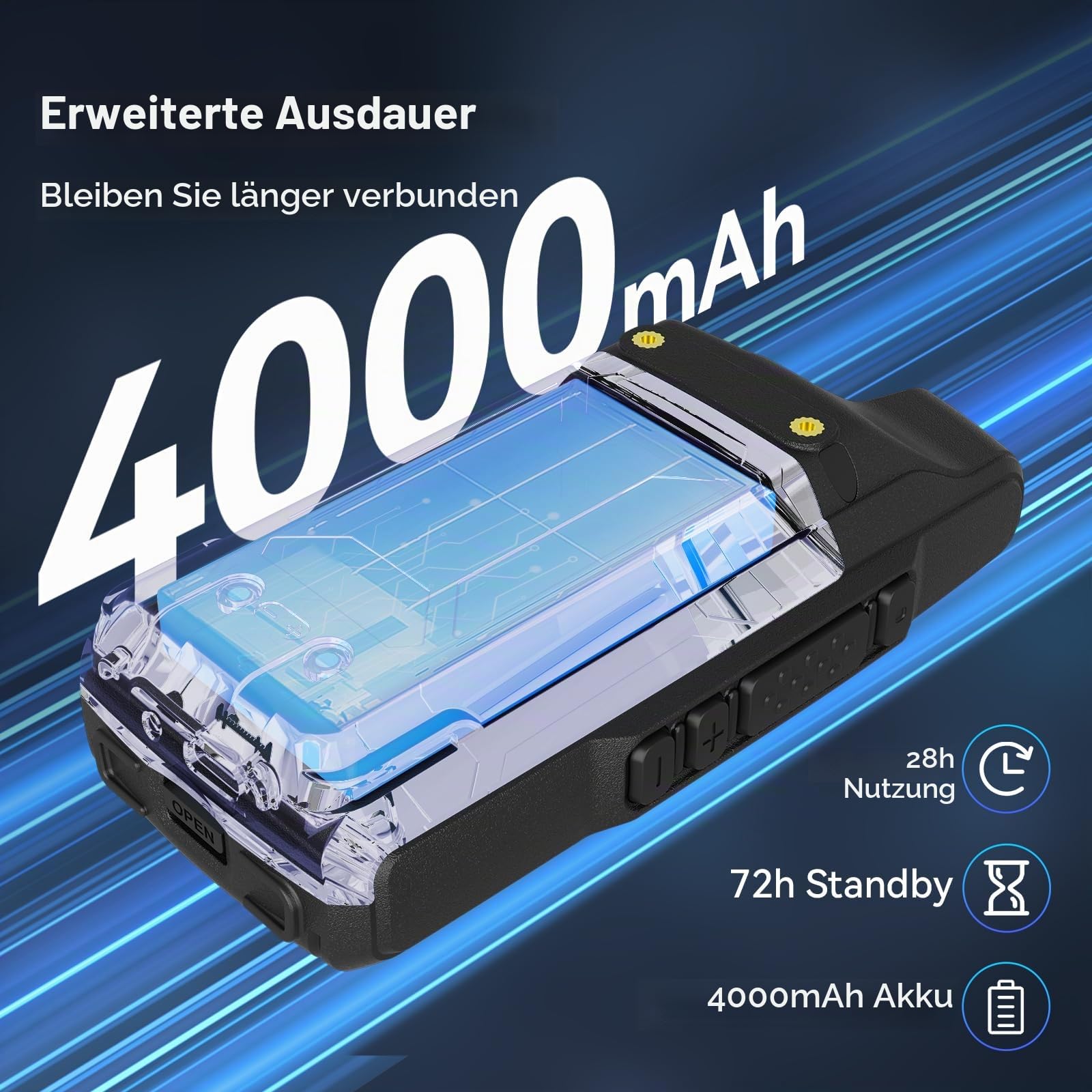 Retevis L71 4G Walkie Talkie,Unterstützt Zello und WLAN Netzwerkradio POC | Radio mit Unbegrenzter Reichweite und Typ-C, 4000 mAh, Funkgerät für Familienausflüge im Freien (1 Stück, Schwarz)