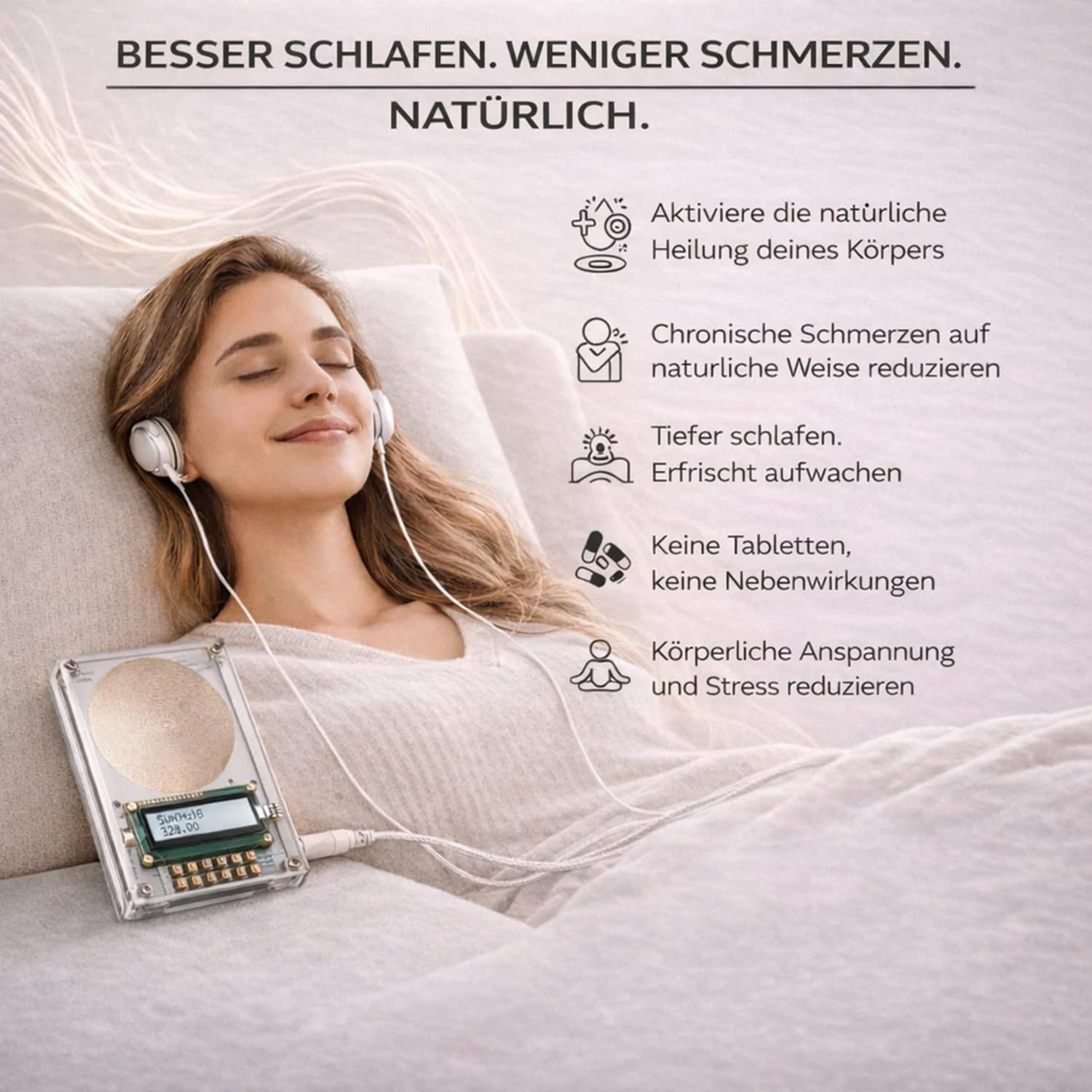 Zentra One Smartes Frequenzgerät, Elektromagnetische Frequenztherapie für Entspannung & Regeneration, Verbessert Durchblutung & Schlaf (Nur das Gerät)