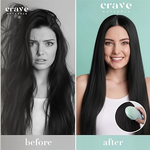 Miniatura 7 de Crave Naturals Mini cepillo desenredante para el cabello, color turquesa, cepillo desenredante para mujeres, niños y niños pequeños, cuidado suave