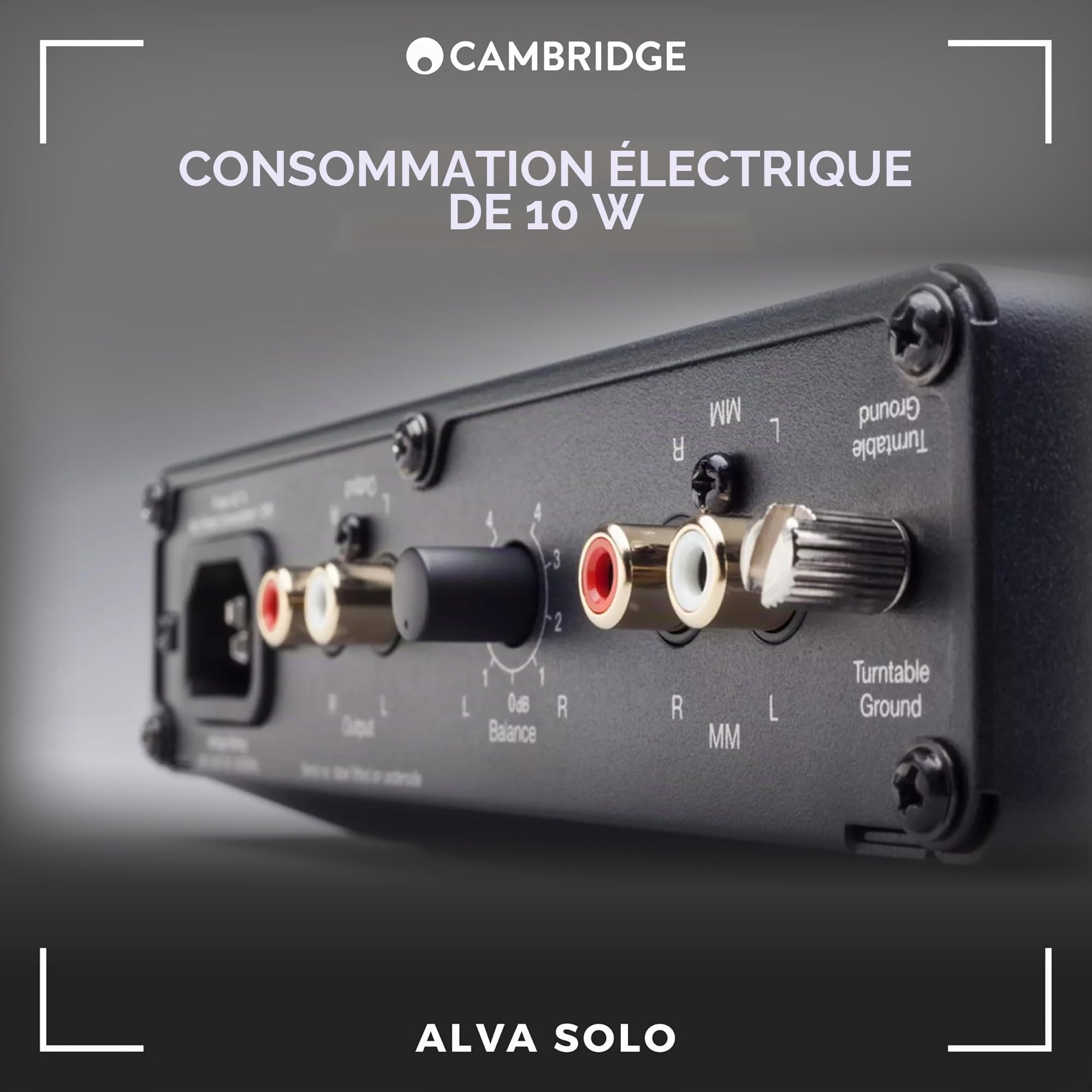 Cambridge Audio Alva Solo – Préamplificateur phono aimant mobile, préampli stéréo HiFi pour tourne-disque & vinyle, faible bruit - Gris Lunaire