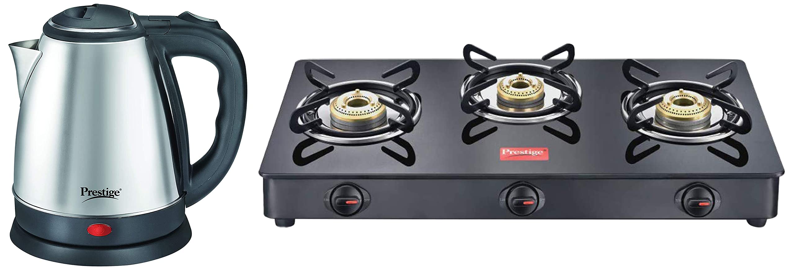 Prestige IRIS LPG Gas Stove, 3 Burner, Black, Glass, Manual & Prestige Electric Kettle PKOSS - 1500watts, Steel (1.5Ltr), Black-image-17