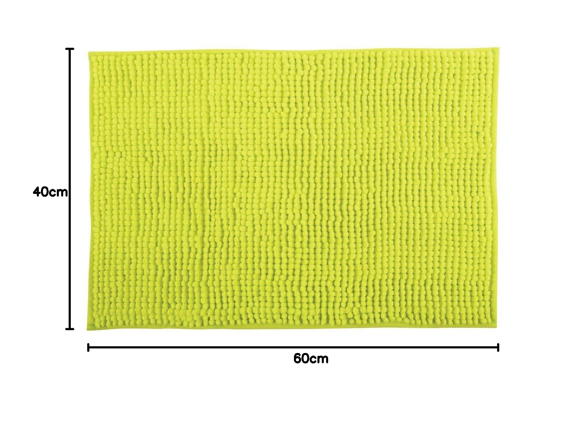 Tapis de Bain Microfibre Chenille Anti-dérapant 40x60 cm Vert Clair