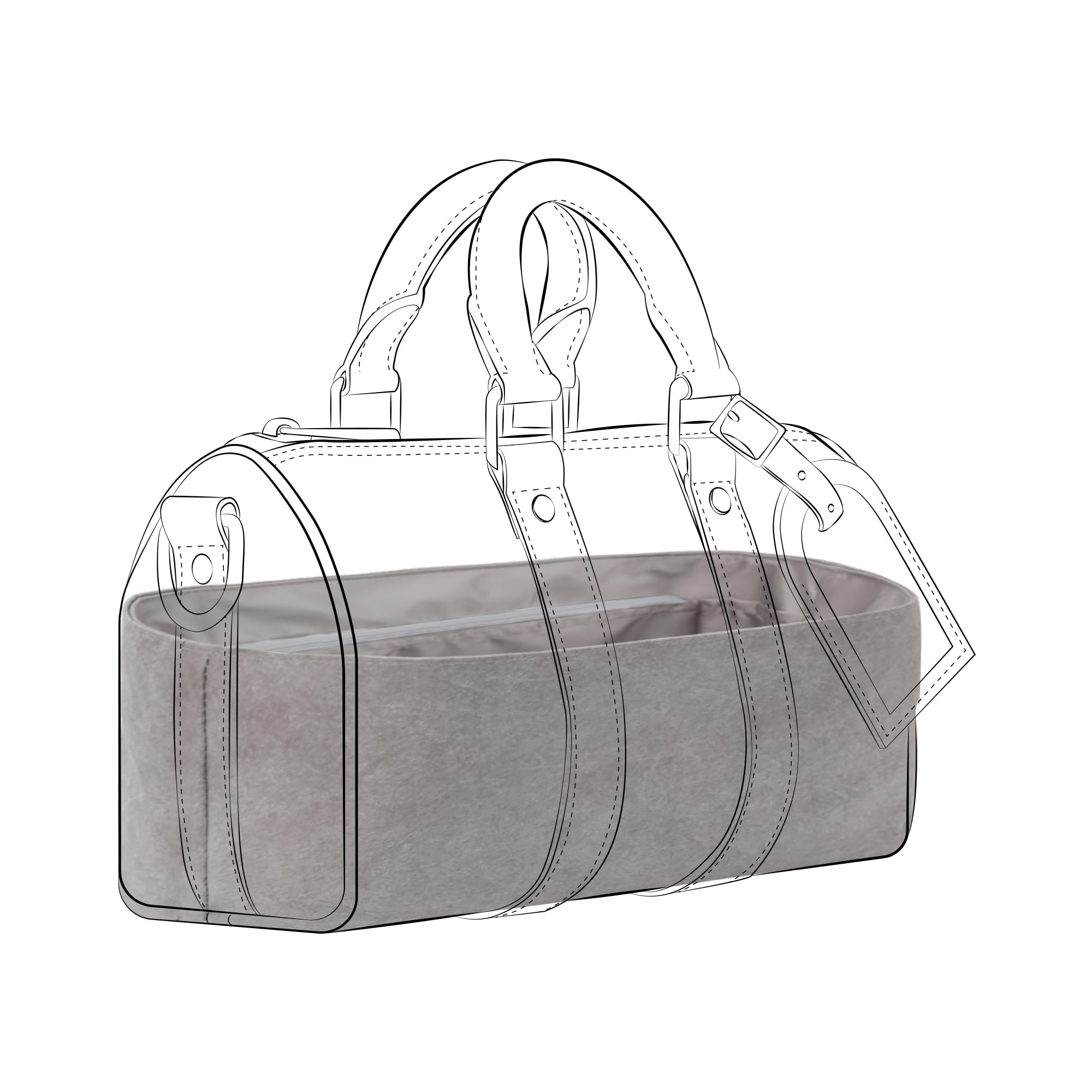 DGAZ Ligero Organizador Interior para Keepall 45, Gris Mouette